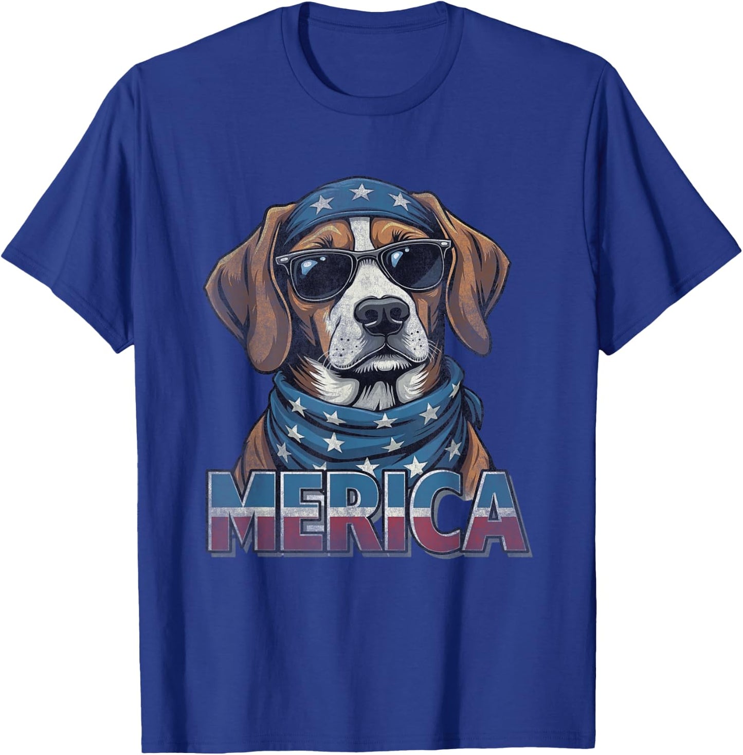 Vintage Beagle 4th of July Merica T-Shirt - T-Shirt | Royal
