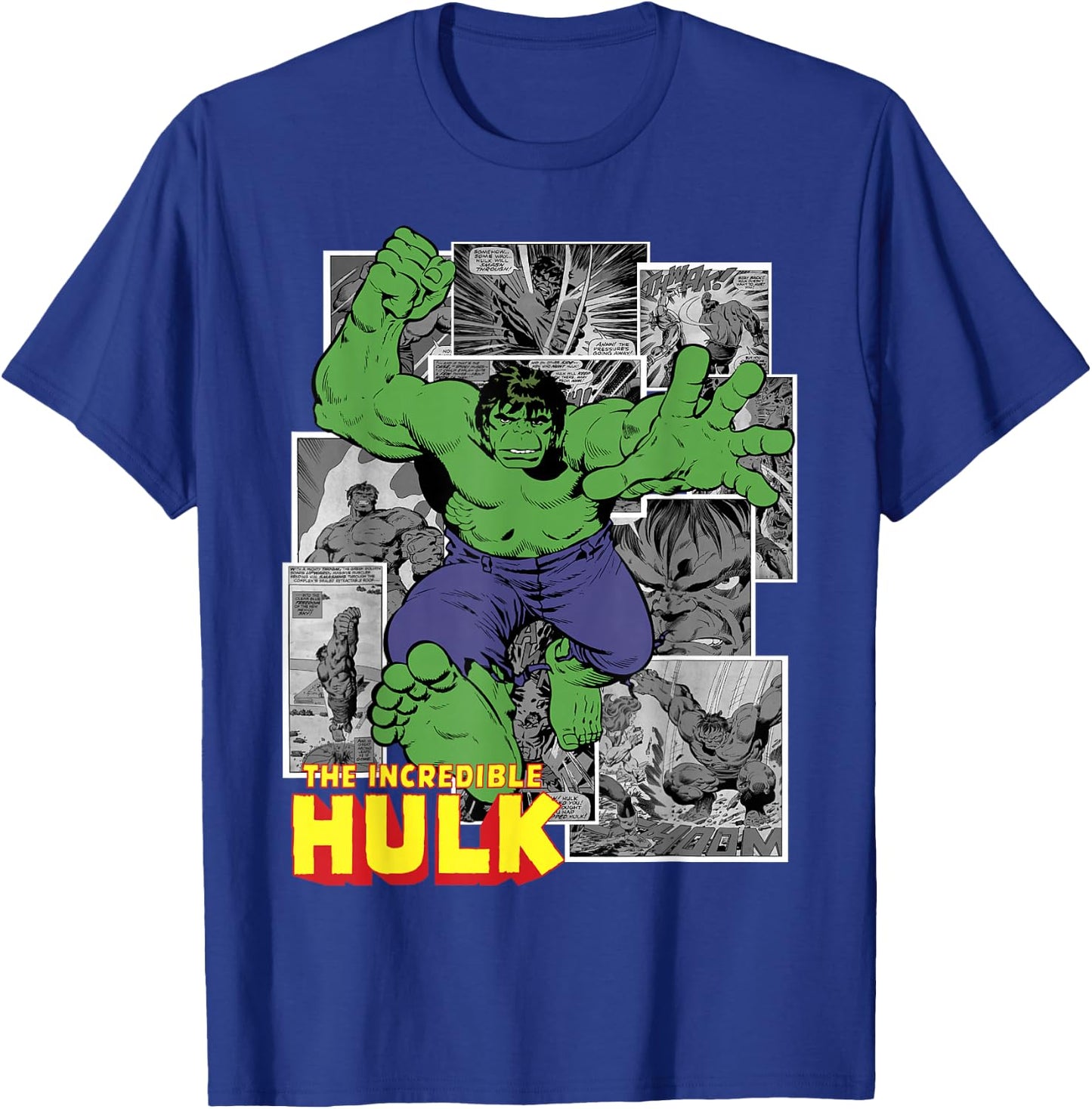 Marvel Avengers The Incredible Hulk Comic Panel Portrait Small T-Shirt - T-Shirt | Royal