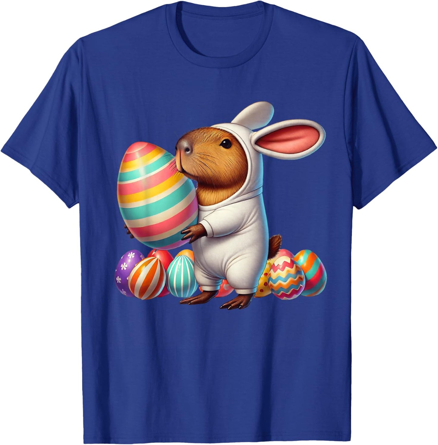 Easter Capybara Bunny Ears Funny Costume Kids Boys Girls T-Shirt - T-Shirt | Royal
