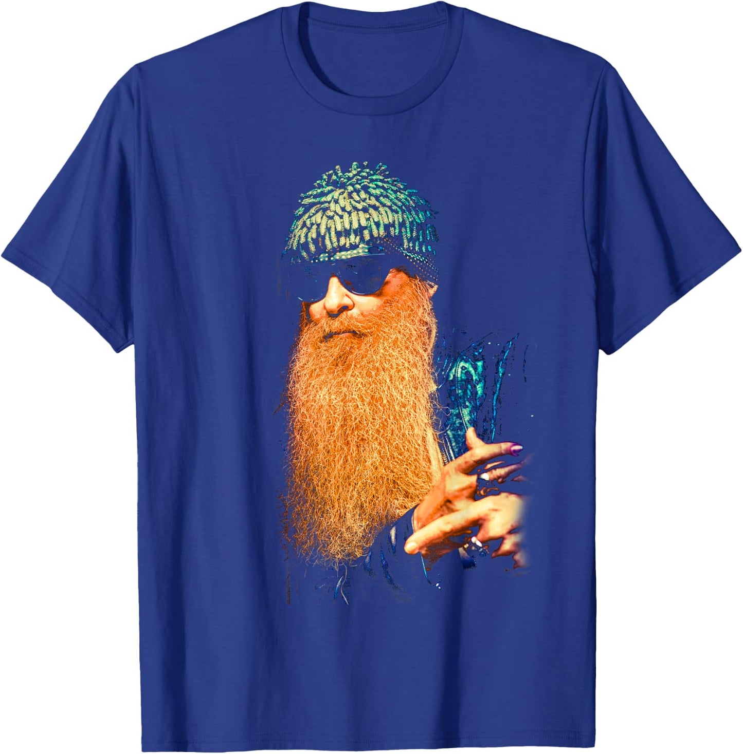 ZZ Top Portrait Official Billy F Gibbons T-Shirt - T-Shirt | Royal