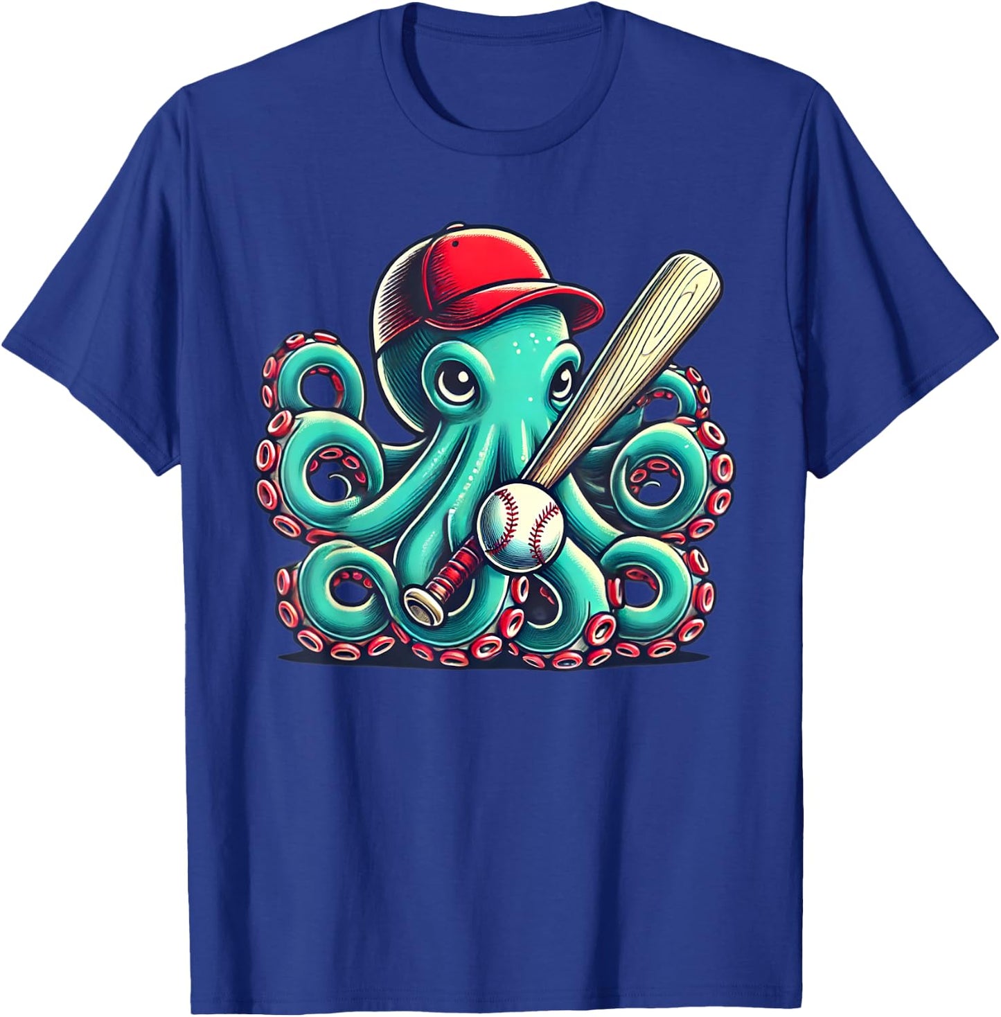 Octopus baseball boys girls sea animals ocean diving T-Shirt - T-Shirt | Royal