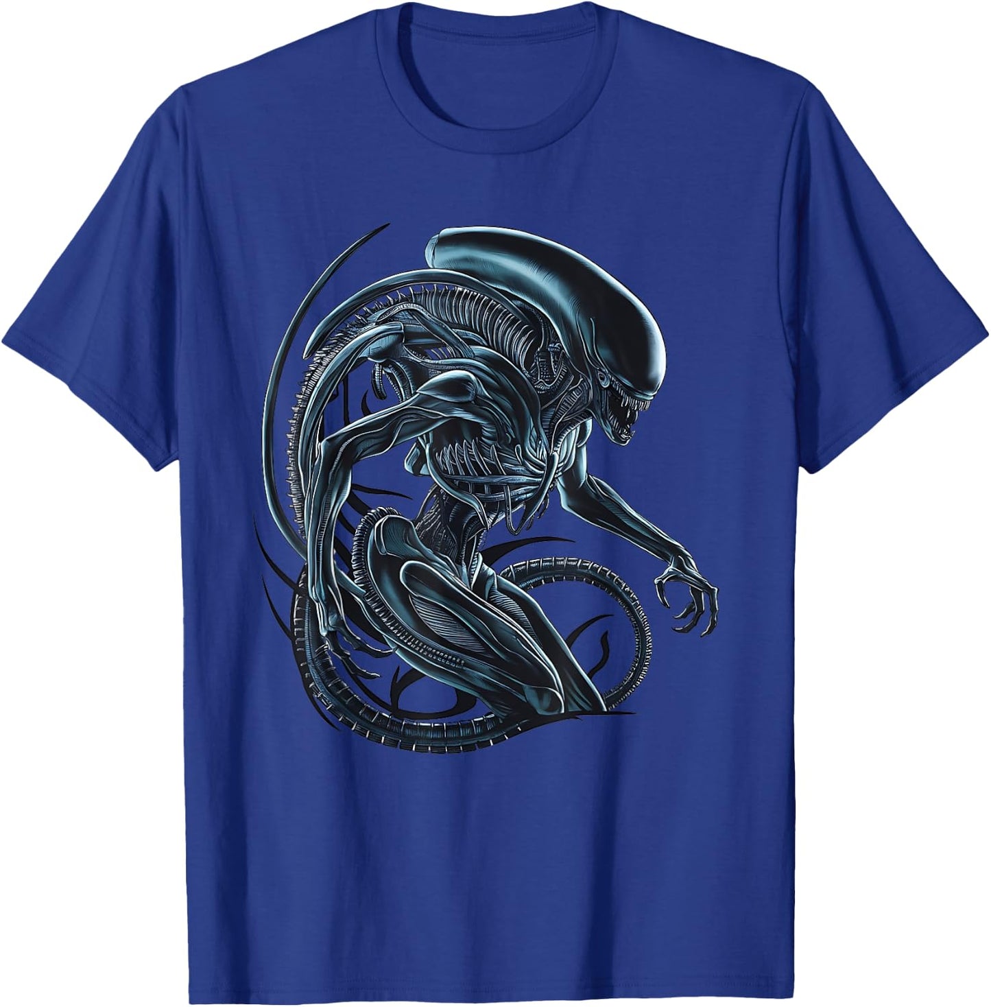 Alien Xenomorph Illustrated Poster T-Shirt - T-Shirt | Royal