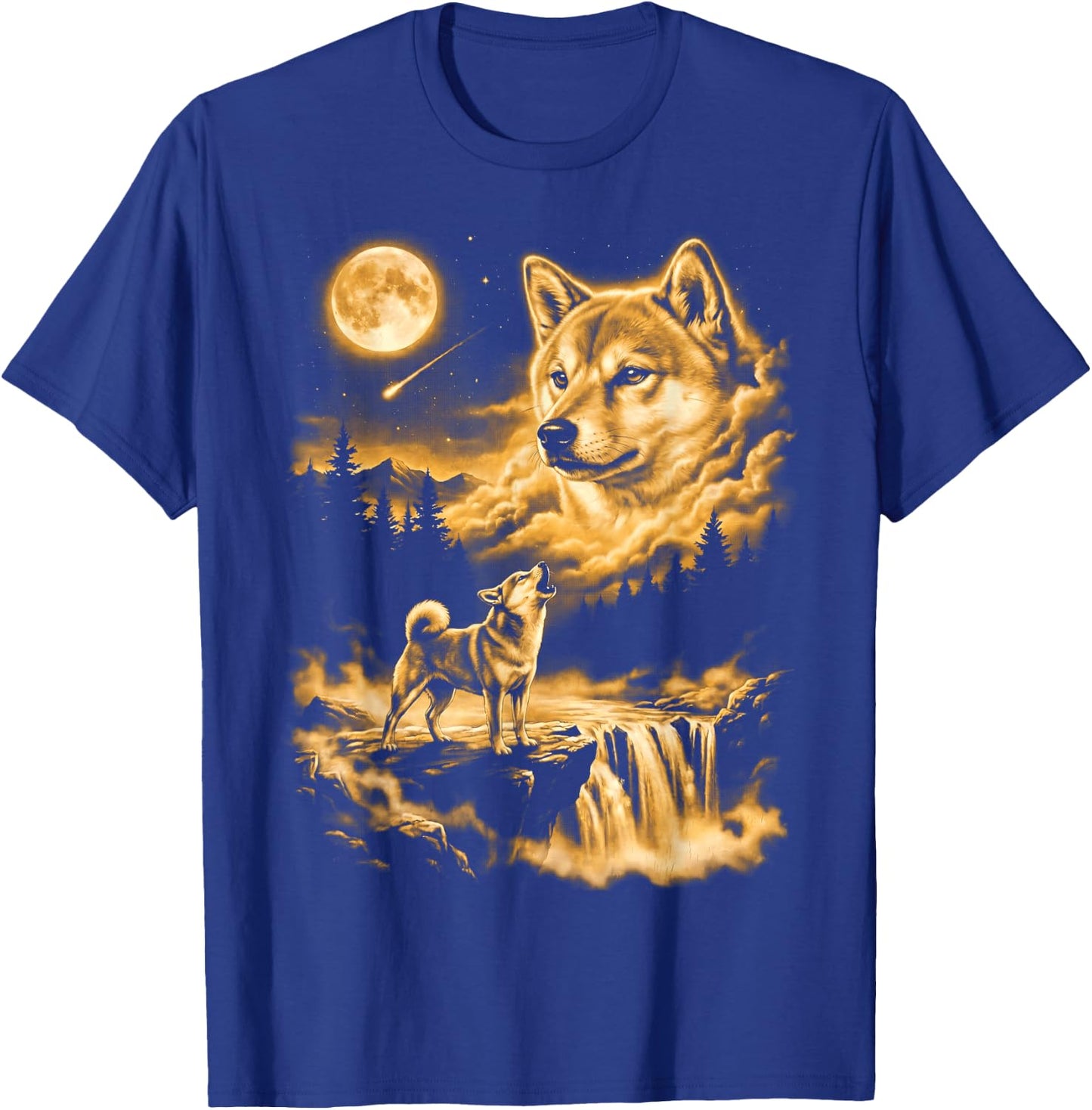 Shiba Inu Howling to The Moon T-Shirt - T-Shirt | Royal