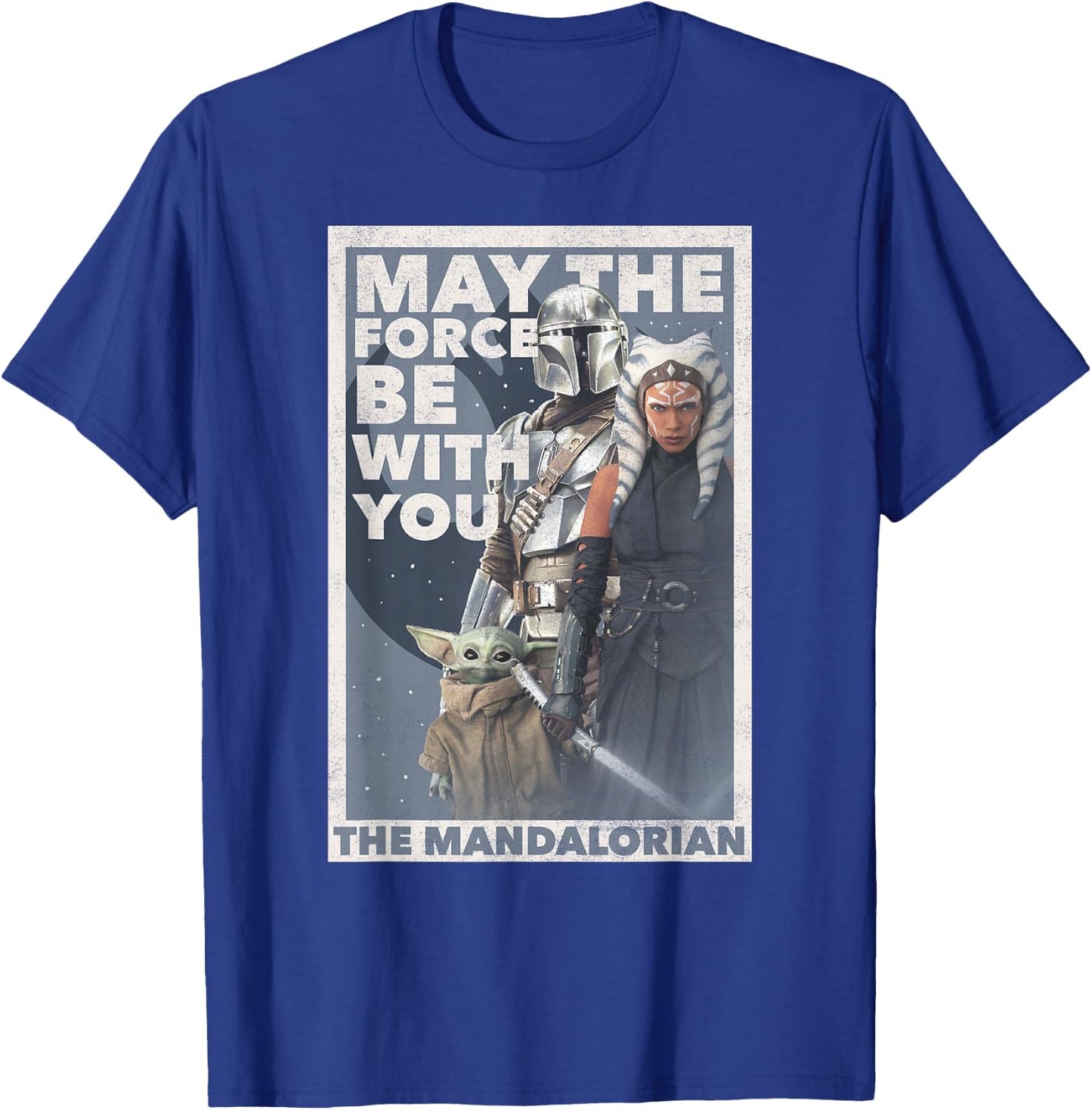 Star Wars: The Mandalorian Ahsoka May The Force Poster R13 T-Shirt - T-Shirt | Royal