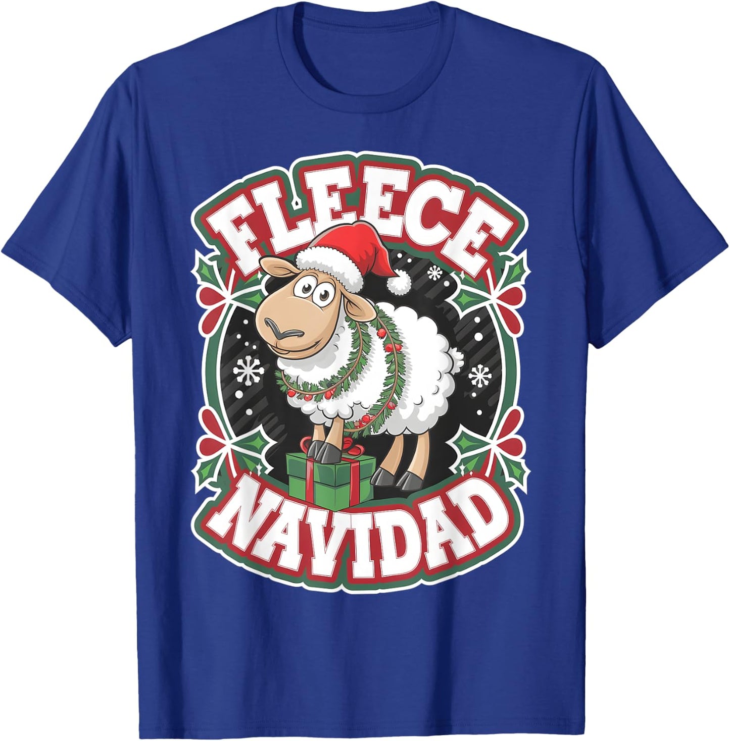 Funny Sheep Winter Christmas Fleece Navidad T-Shirt - T-Shirt | Royal