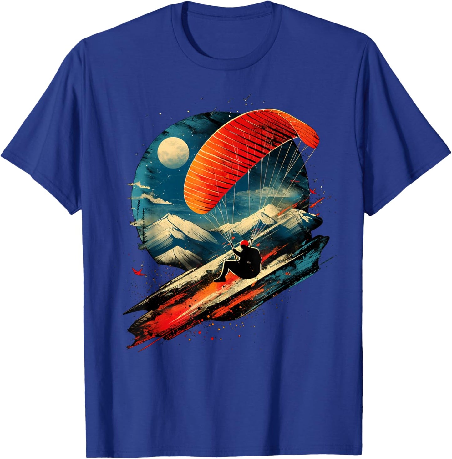 Aesthetic paragliding on sports paragliding , Black, S T-Shirt - T-Shirt | Royal