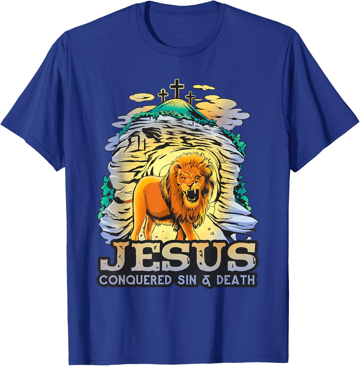 Jesus Conquered Sin and Death Powerful Symbolism of Victory T-Shirt - T-Shirt | Royal