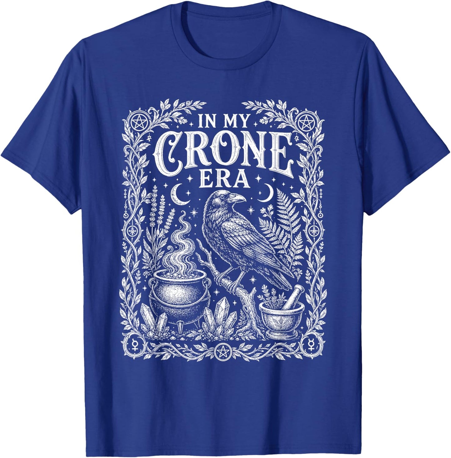 in My Crone Era Witchy Raven Cauldron T-Shirt - T-Shirt | Royal