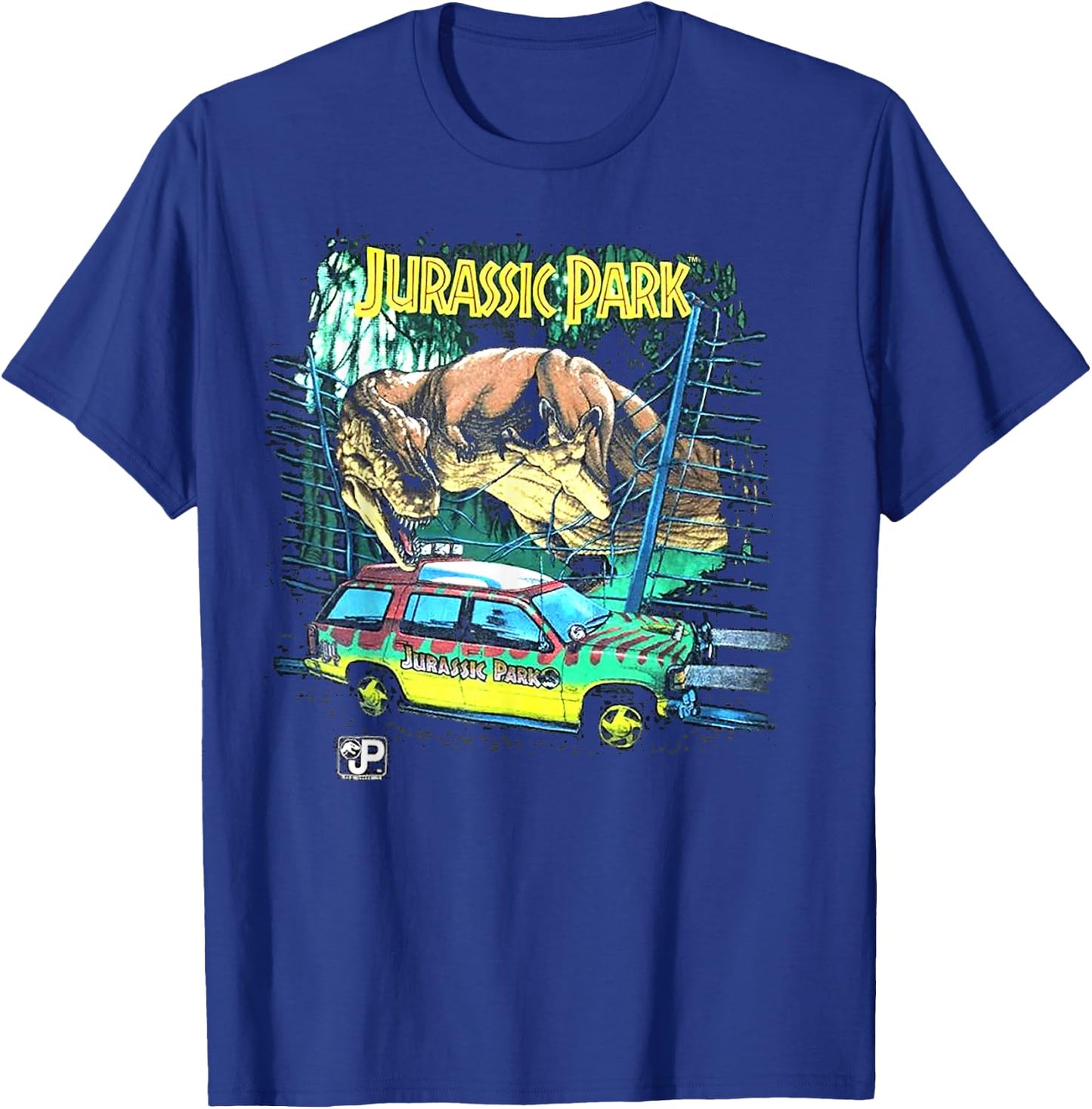 Jurassic Park Vintage Safari Drive Scene T-Shirt - T-Shirt | Royal