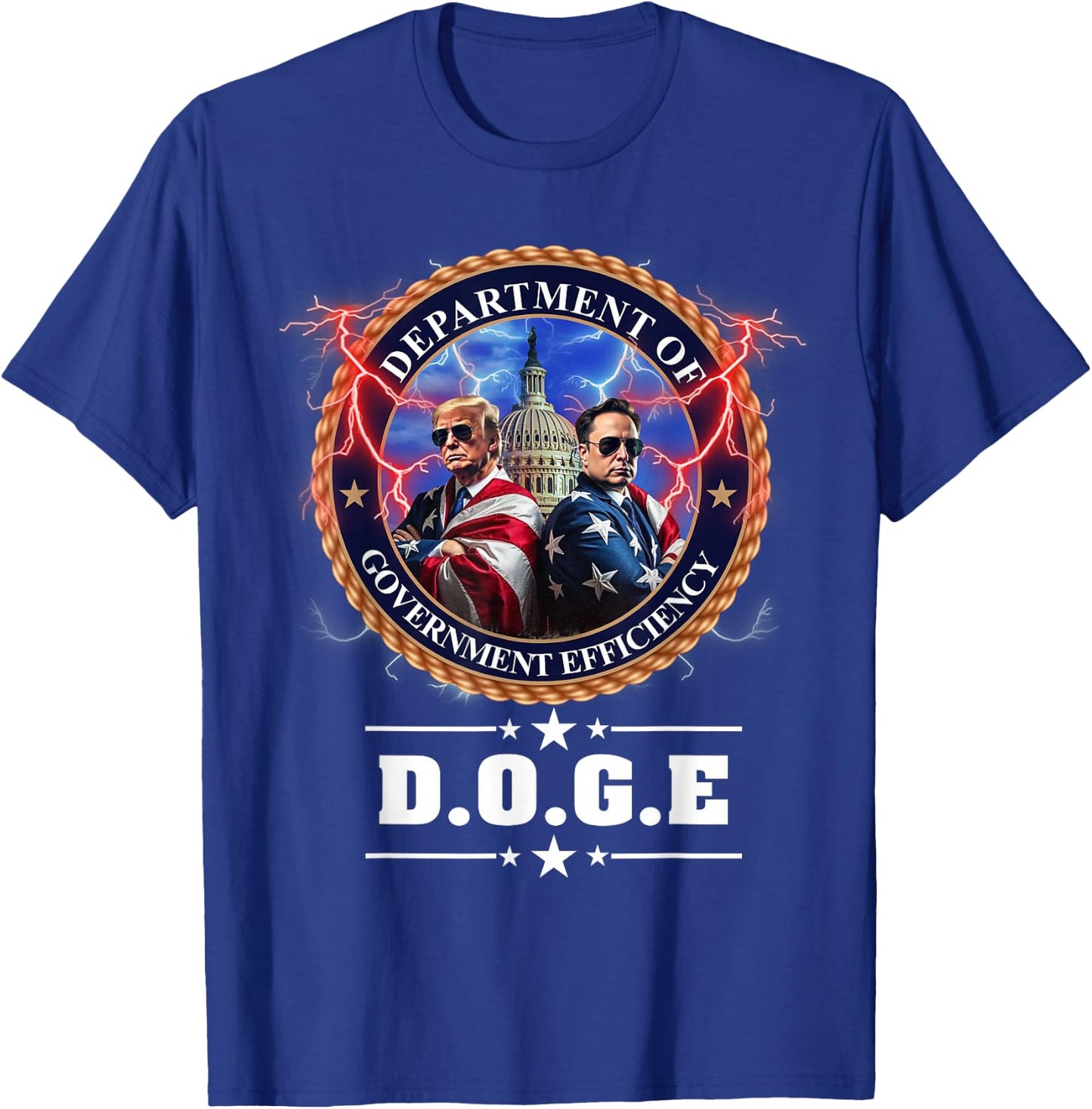 DOGE Department of Government Efficiency Trump 47th Elon , Black, S T-Shirt - T-Shirt | Royal