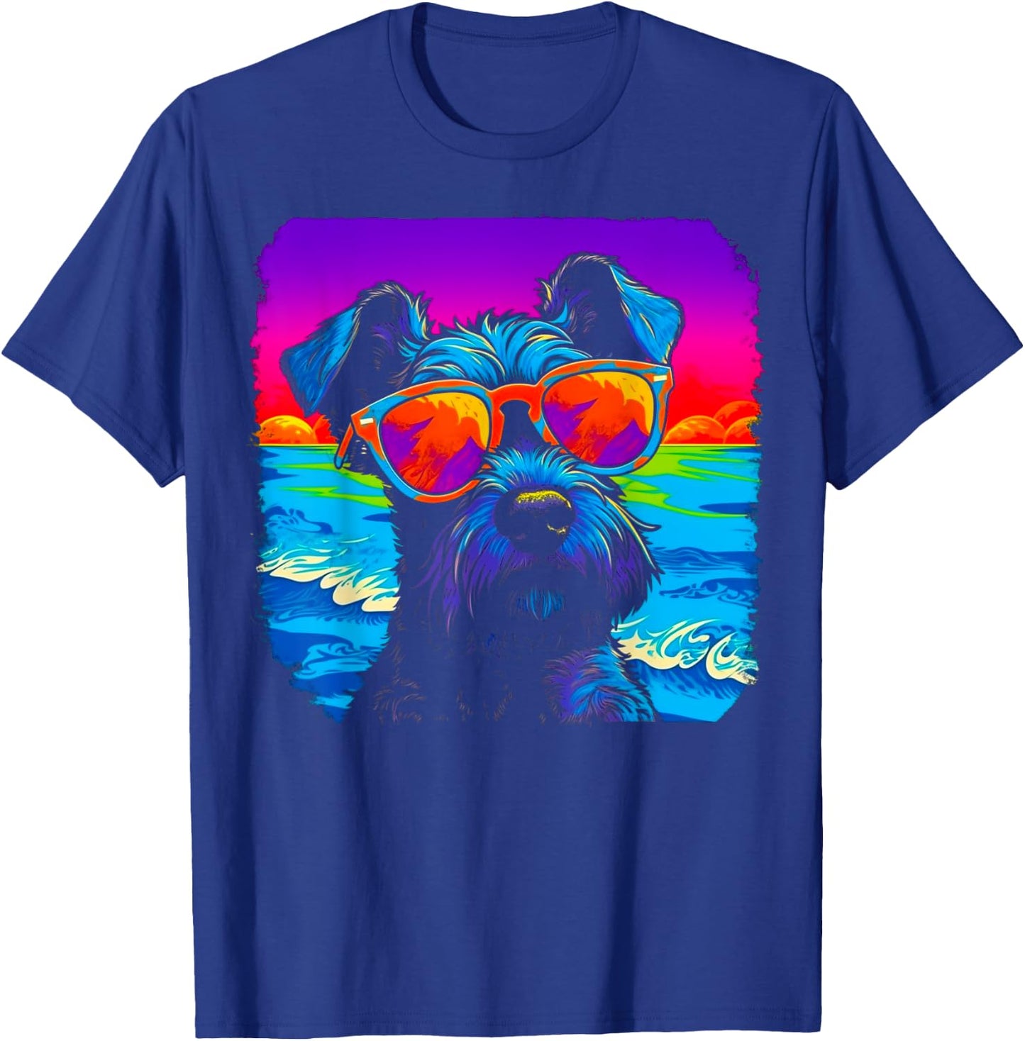 Summer Schnauzer Dog T-Shirt - T-Shirt | Royal