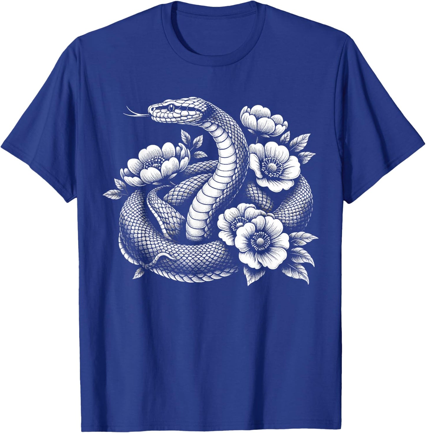 Snake Flowers T-Shirt - T-Shirt | Royal