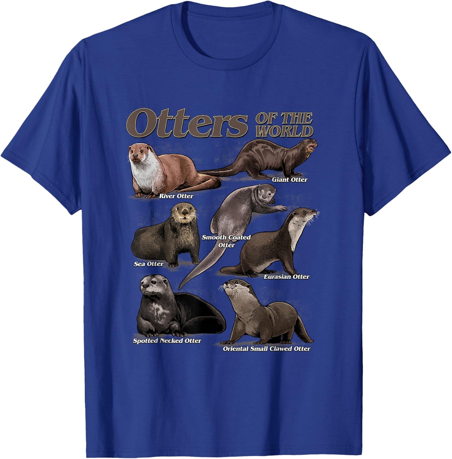 Otters Animals of the World Educational Animal Otter Lovers T-Shirt - T-Shirt | Royal