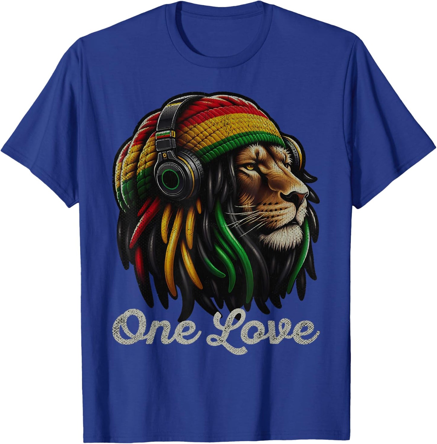 Jamaican Reggae Lion by Judah Rastafarian Lion , Black, S T-Shirt - T-Shirt | Royal