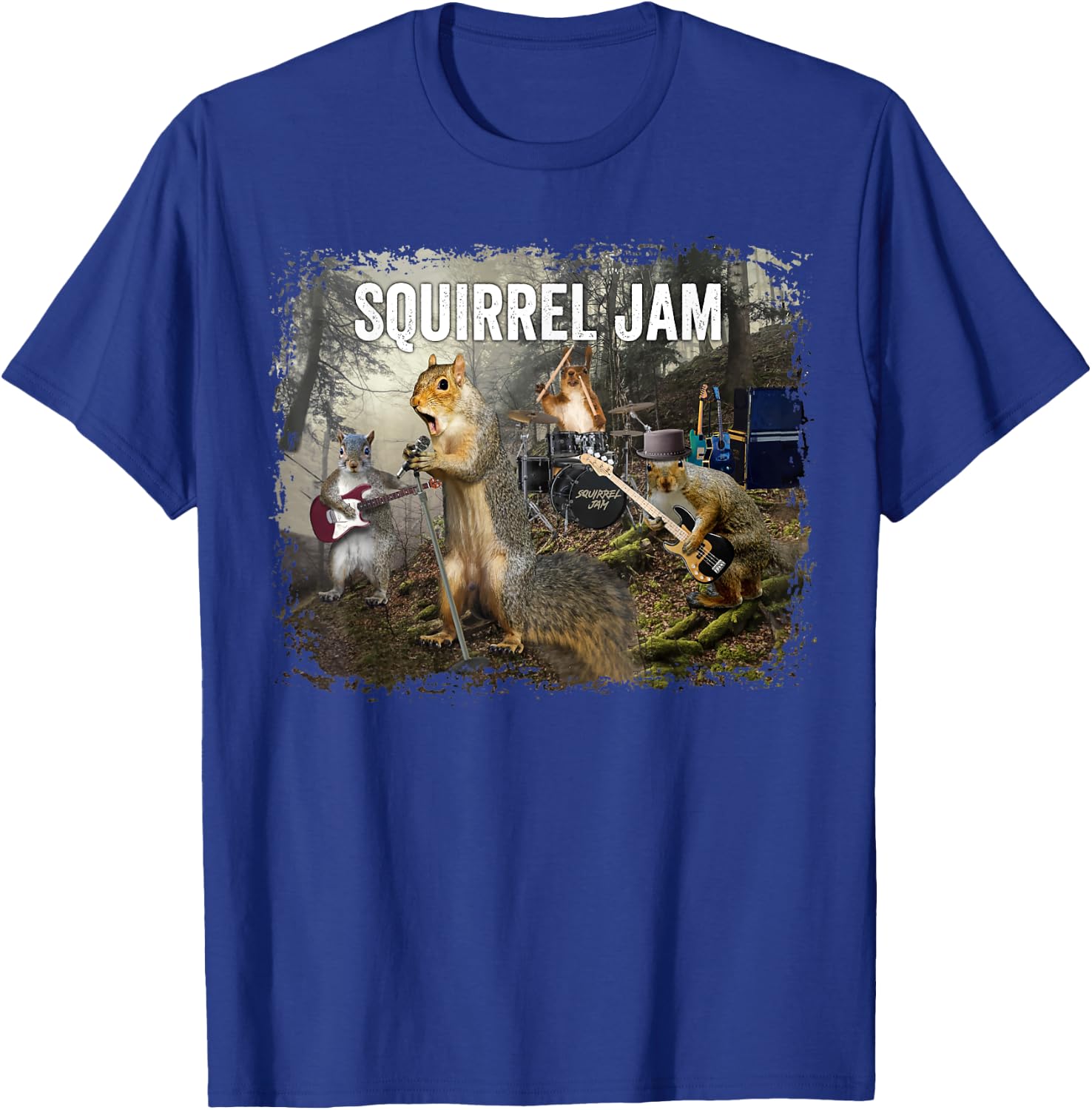 Squirrel Jam - funny squirrel rock group T-Shirt - T-Shirt | Royal