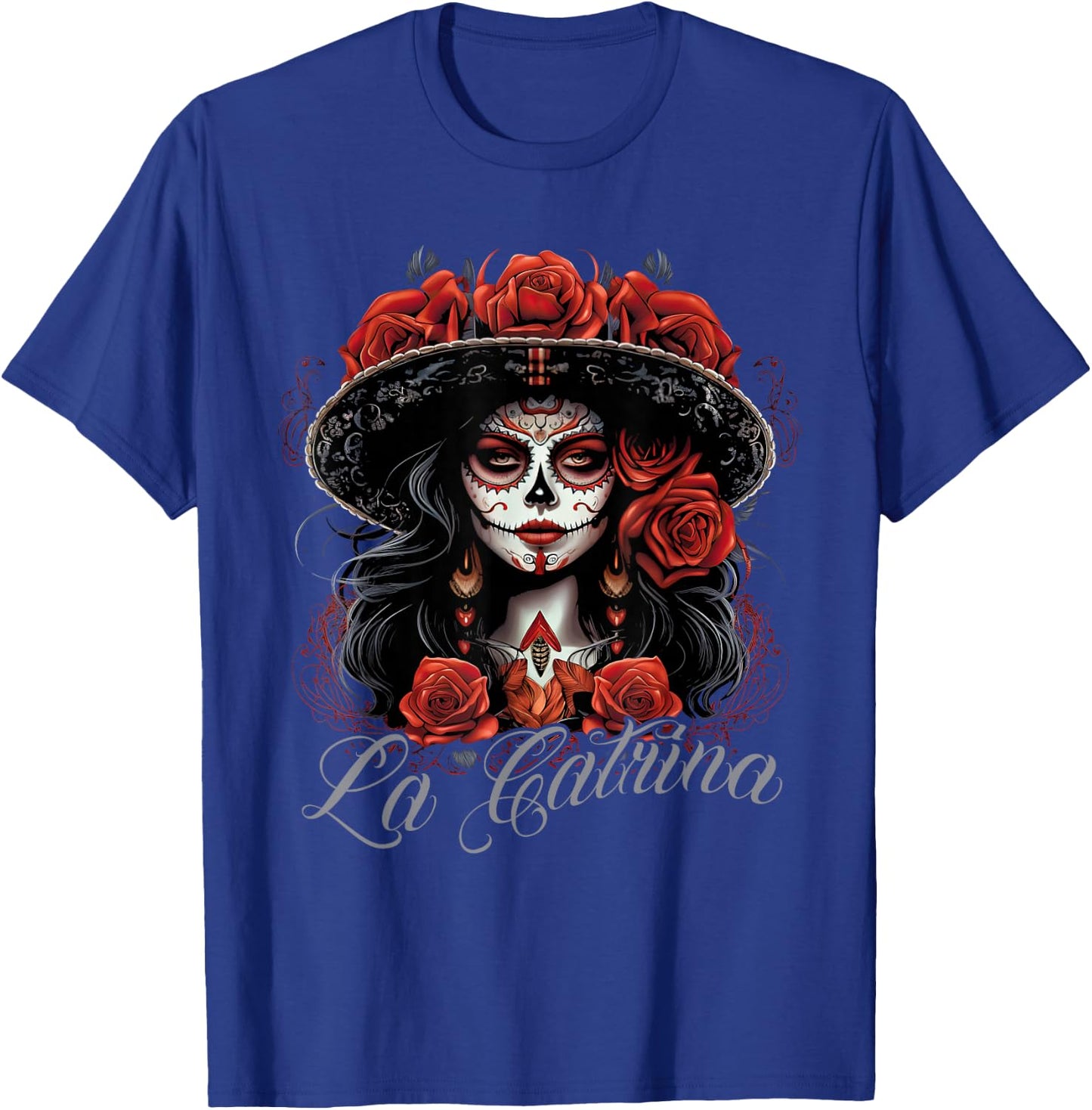 La Catrina Cool Dia De Los Muertos Design La Catrina , black T-Shirt - T-Shirt | Royal