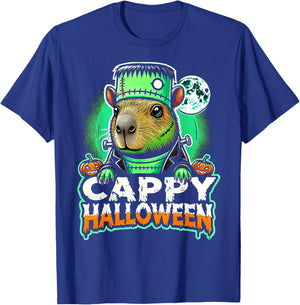 Cappy Halloween - Capybara Frankenstein - Funny Scary Spooky T-Shirt - T-Shirt | Royal