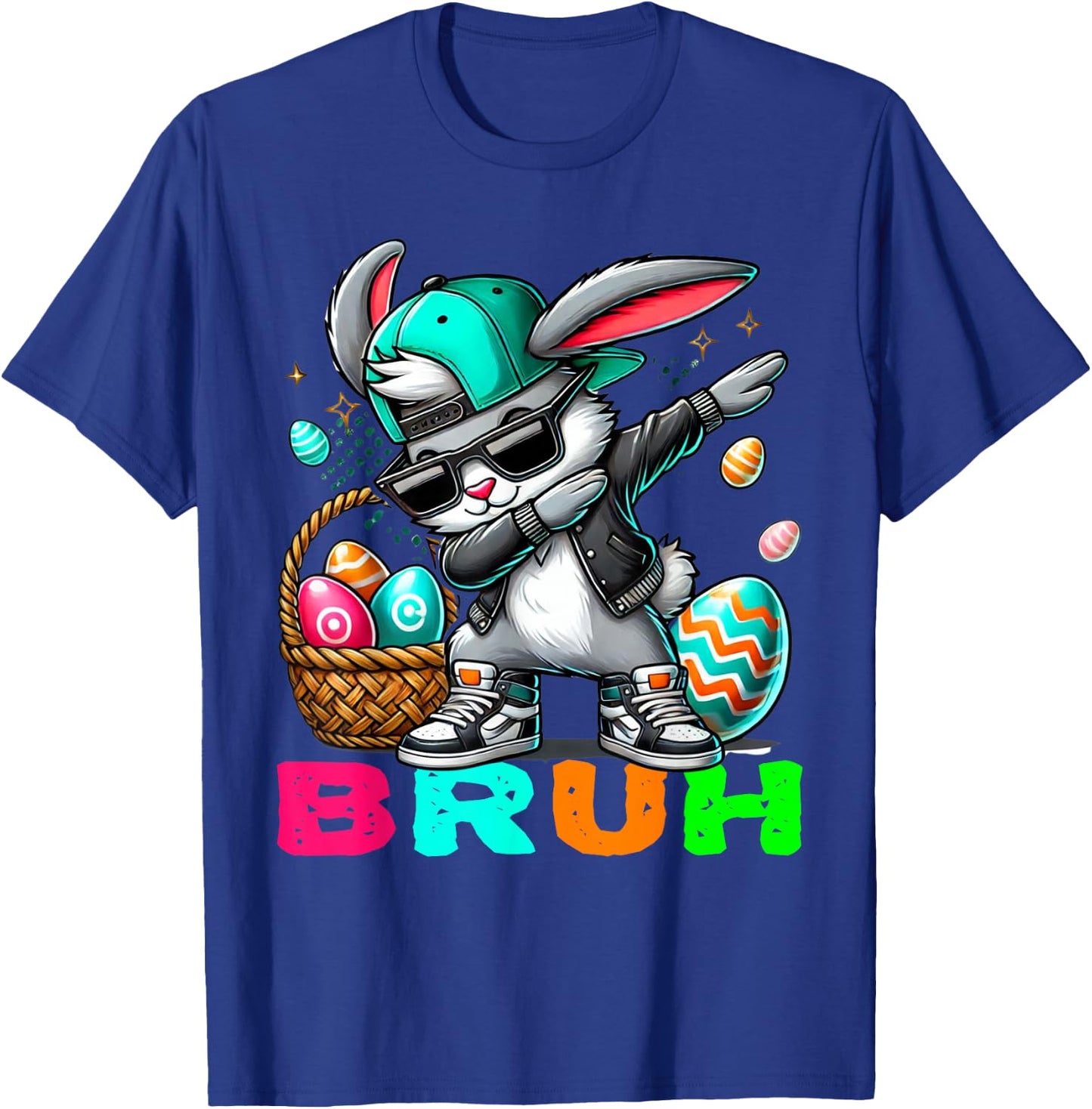 Dabbing Bunny Easter Bruh Meme Easter Day Eggs Boys Kids Men T-Shirt - T-Shirt | Royal