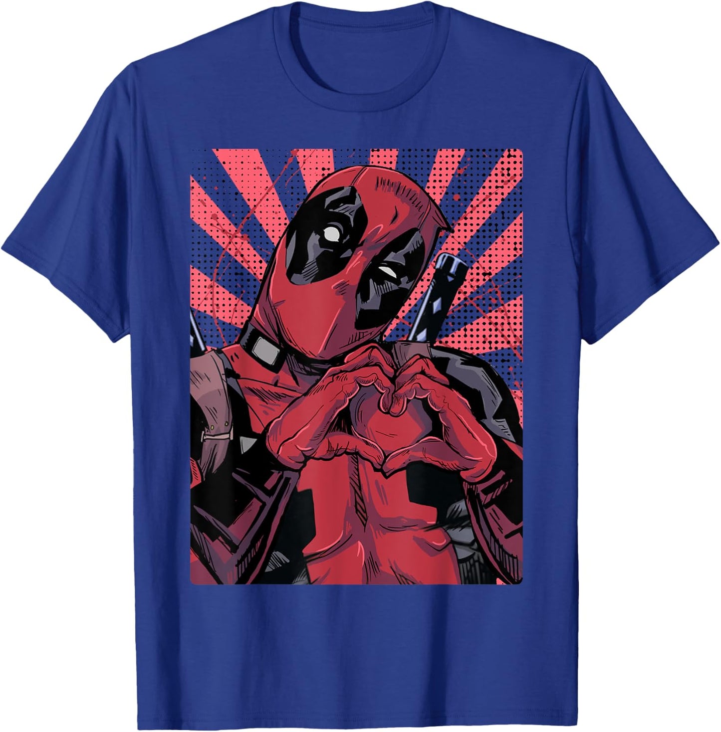 Marvel Deadpool Heart Hands , Black, S T-Shirt - T-Shirt | Royal