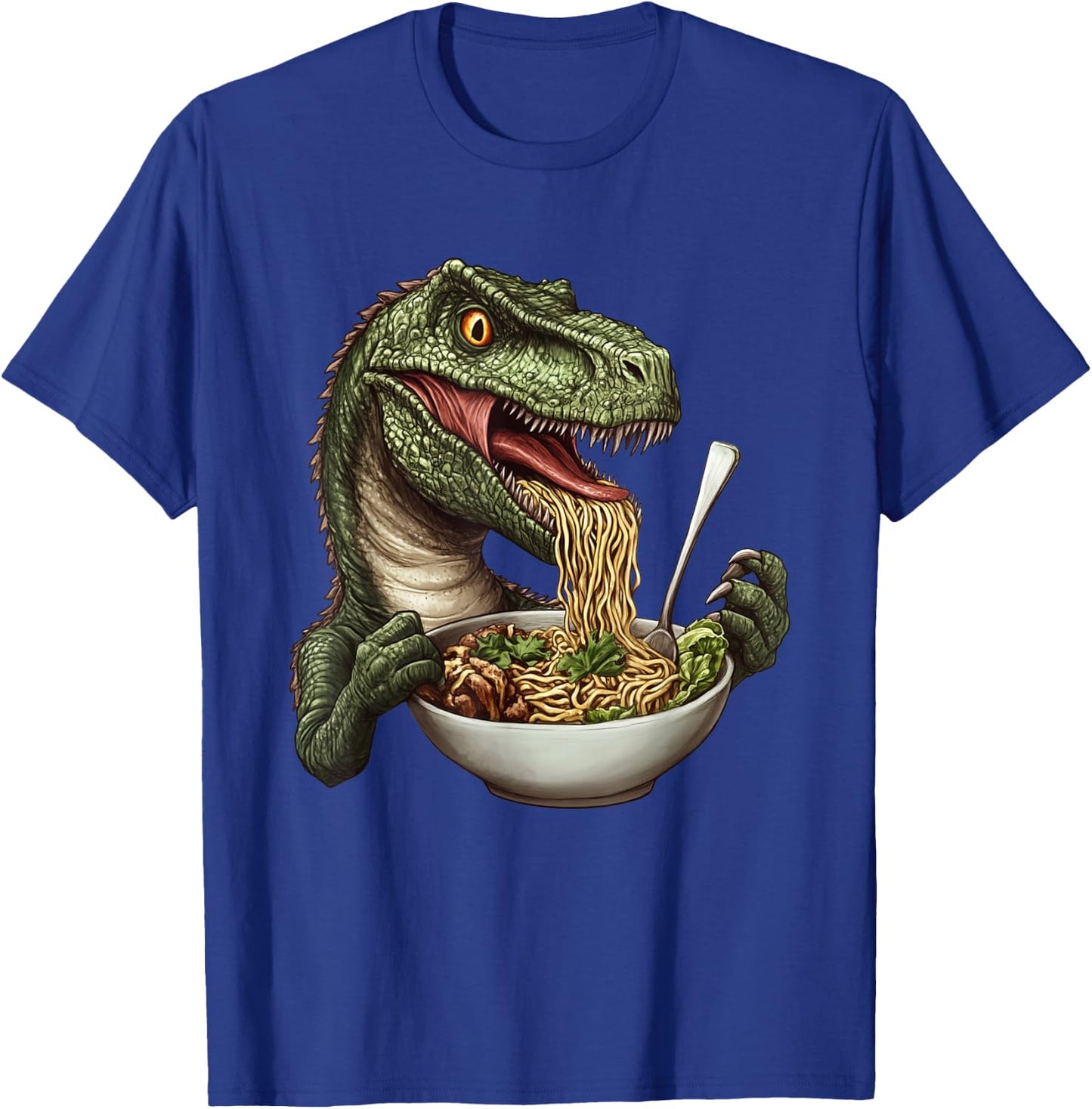 Microceratus Eating Ramen Funny Dinosaur T-Shirt - T-Shirt | Royal