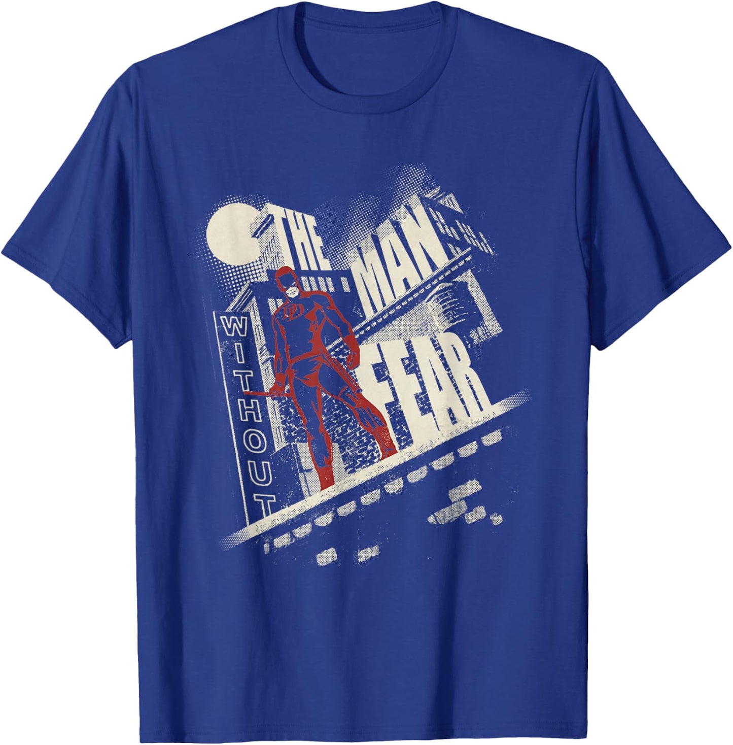 Marvel Daredevil The Man Without Fear Night Rooftop Black , Black, S T-Shirt - T-Shirt | Royal