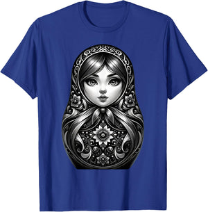 Russian Matryoshka Russia Russian Russian Matryoshka , black T-Shirt - T-Shirt | Royal