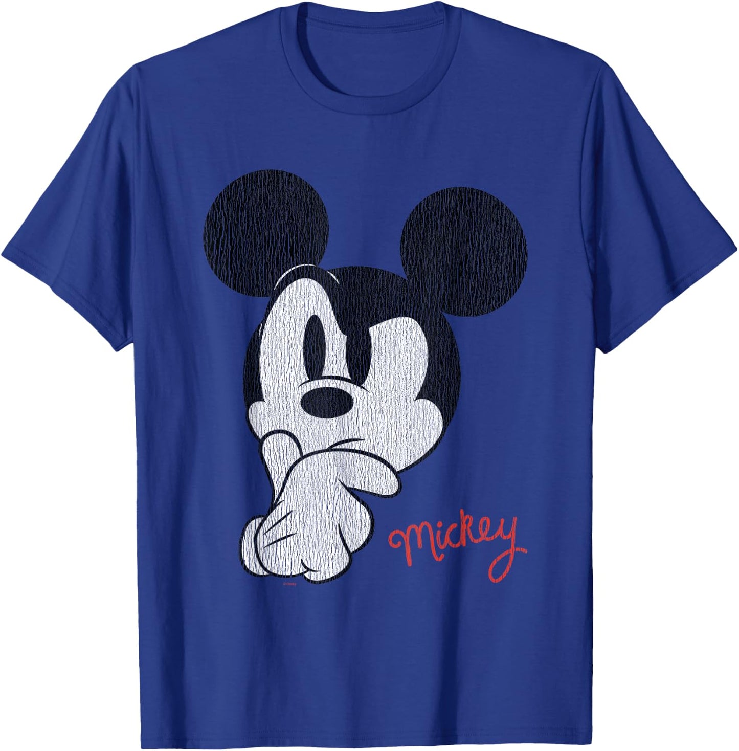 Mickey Mouse Distressed Ponder T-Shirt - T-Shirt | Royal