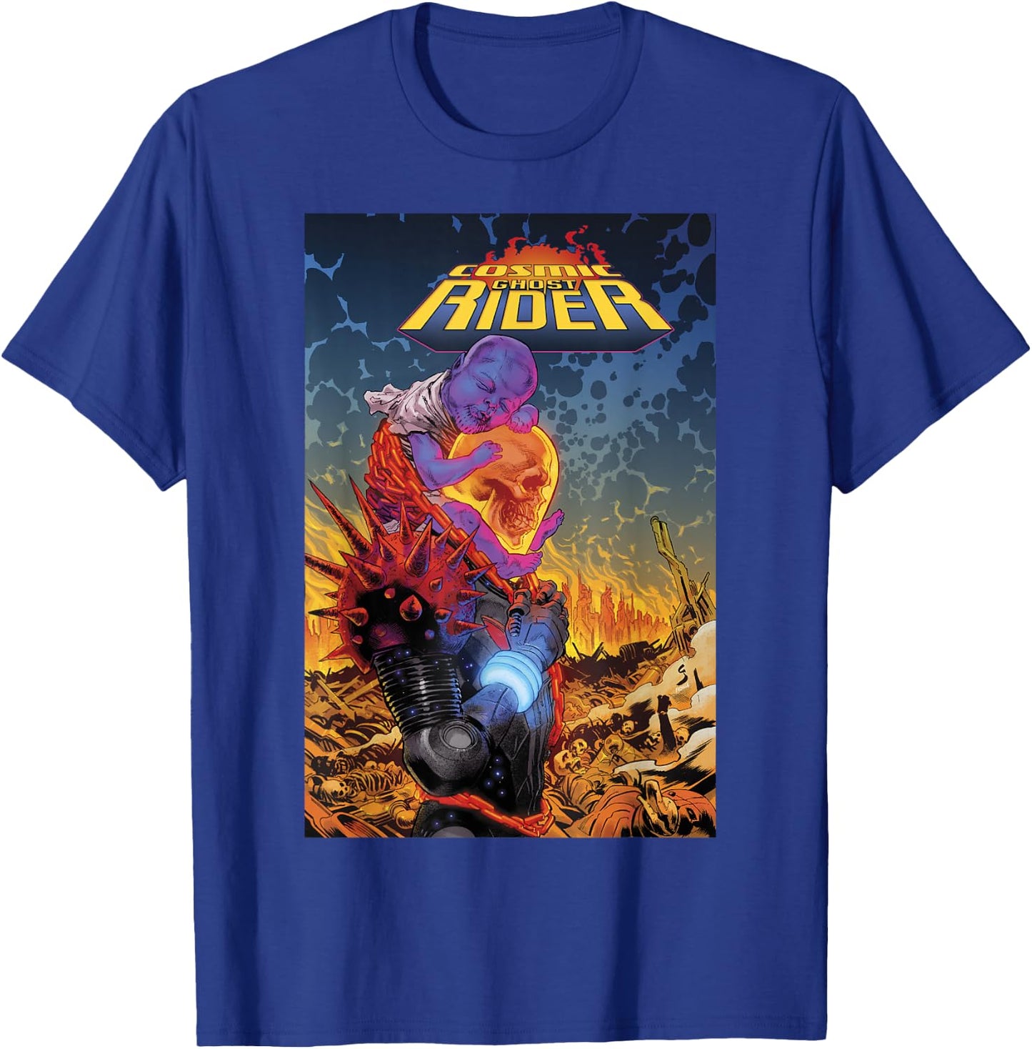 Marvel Cosmic Ghost Rider Comic Book Cover T-Shirt - T-Shirt | Royal