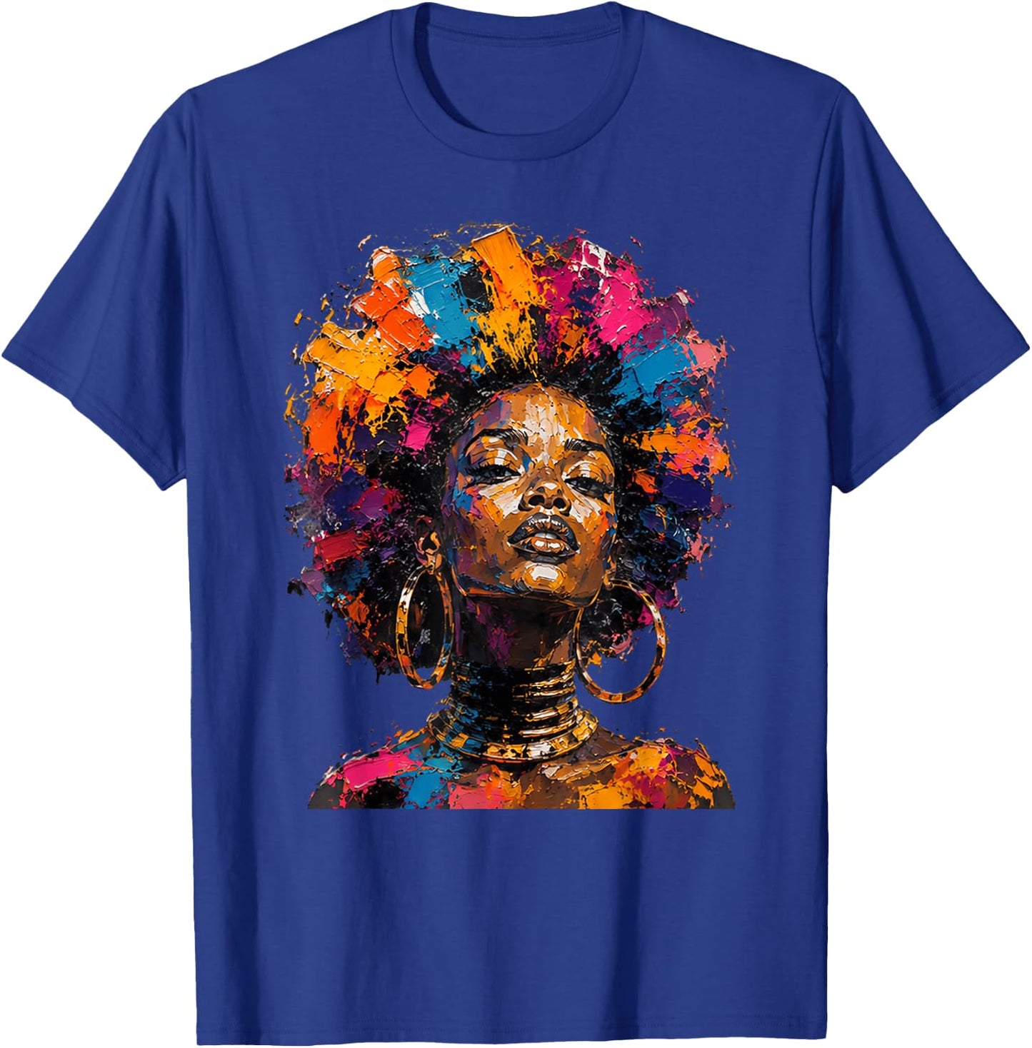 Juneteenth Black Queen Afro African Melanin Drippin T-Shirt - T-Shirt | Royal