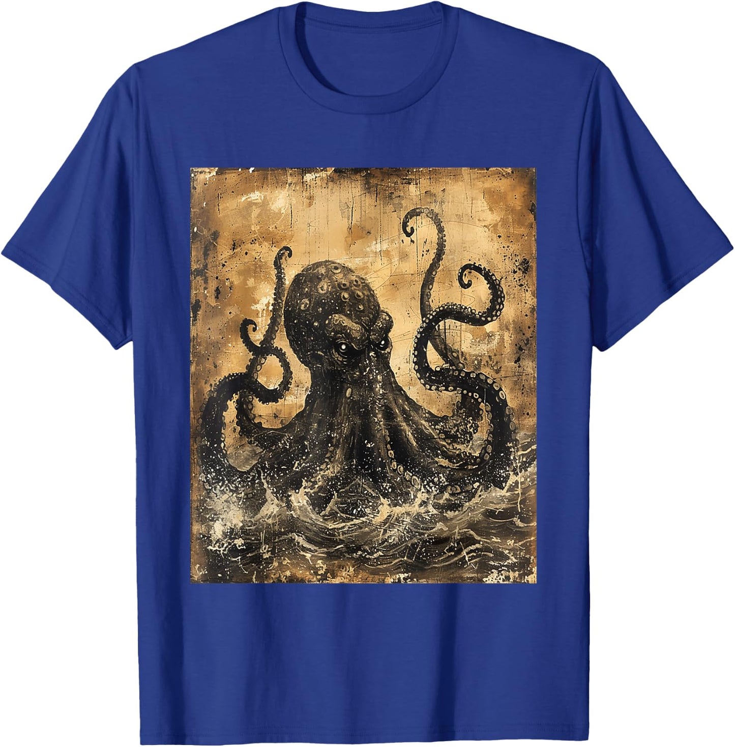 Vintage Gothic Dark Kraken Cthulhu Octopus God Monster Art T-Shirt - T-Shirt | Royal