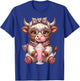 Scottish Highland Cow Eating Bubblegum T-Shirt - T-Shirt | Royal