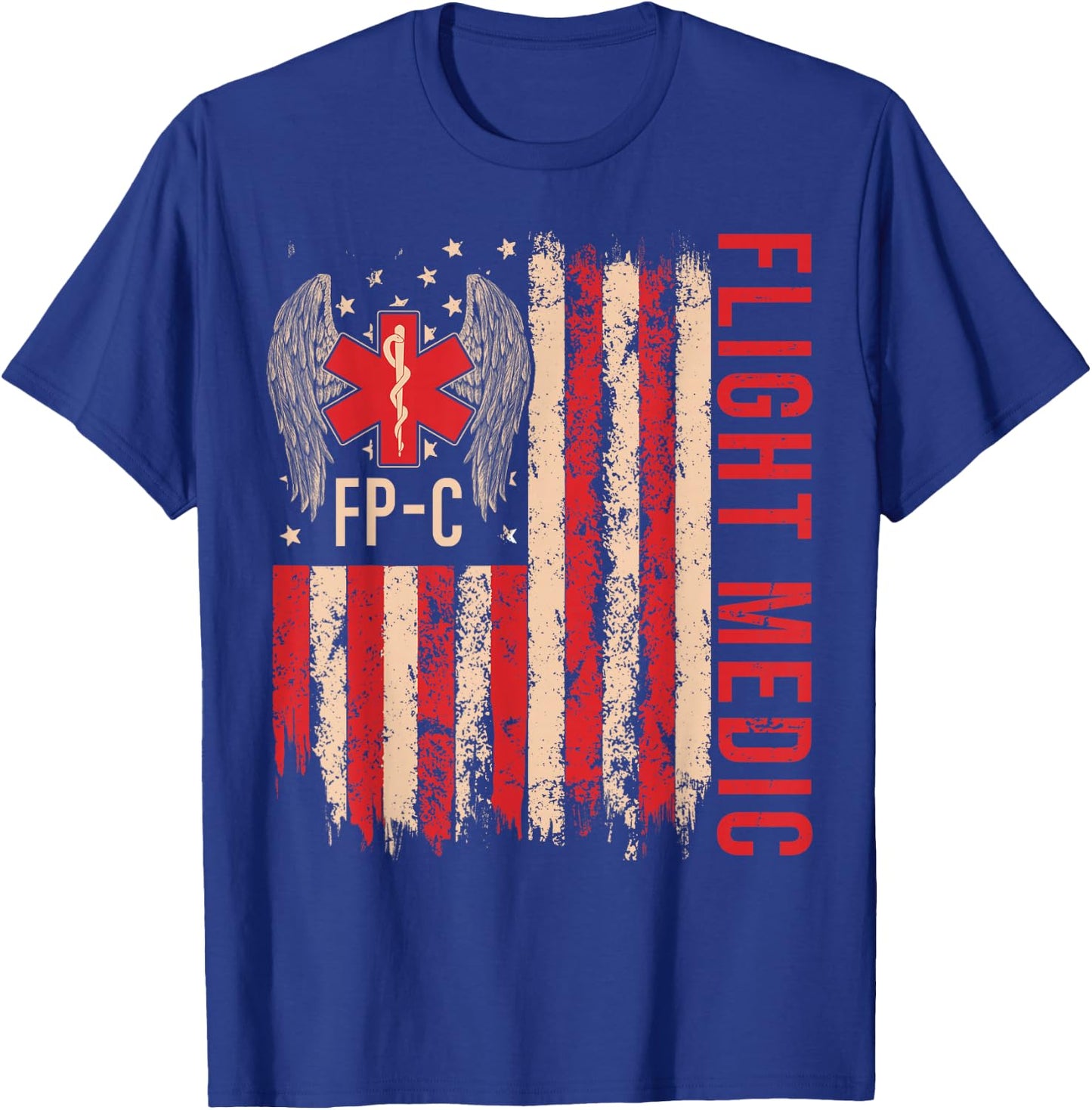 Flight Medic USA American Flag Air Flight Paramedic FP-C T-Shirt - T-Shirt | Royal