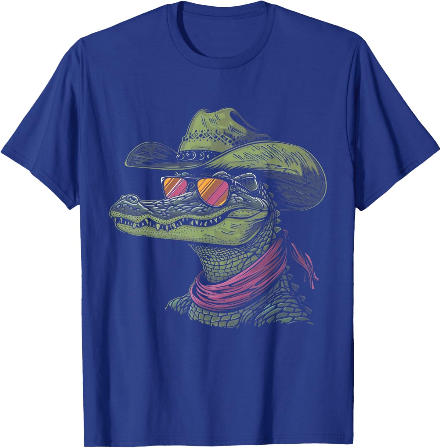 Alligator Cowboy Hat Gator Crocodile Reptile Lover Funny T-Shirt - T-Shirt | Royal