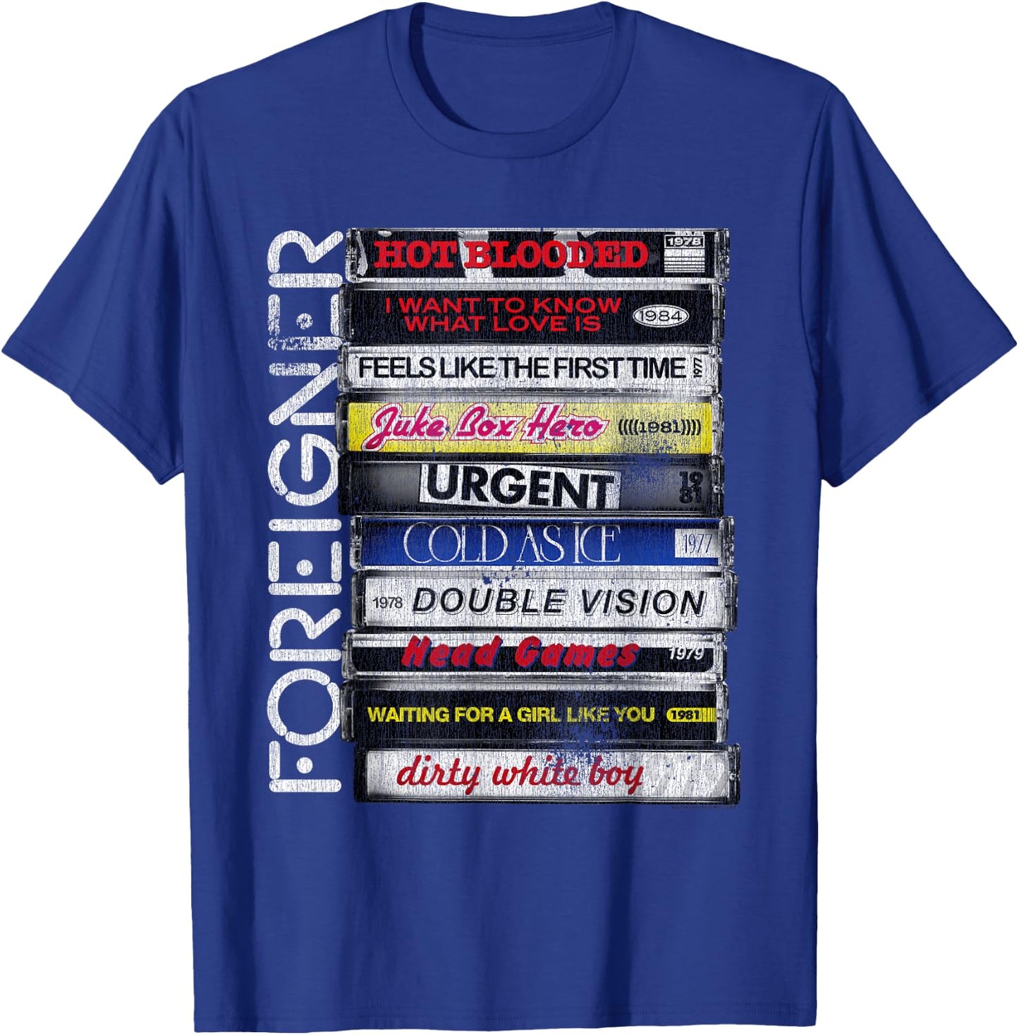 Ripple Junction x Foreigner Classic Hit Songs 80s Rock Band , grey, S T-Shirt - T-Shirt | Royal