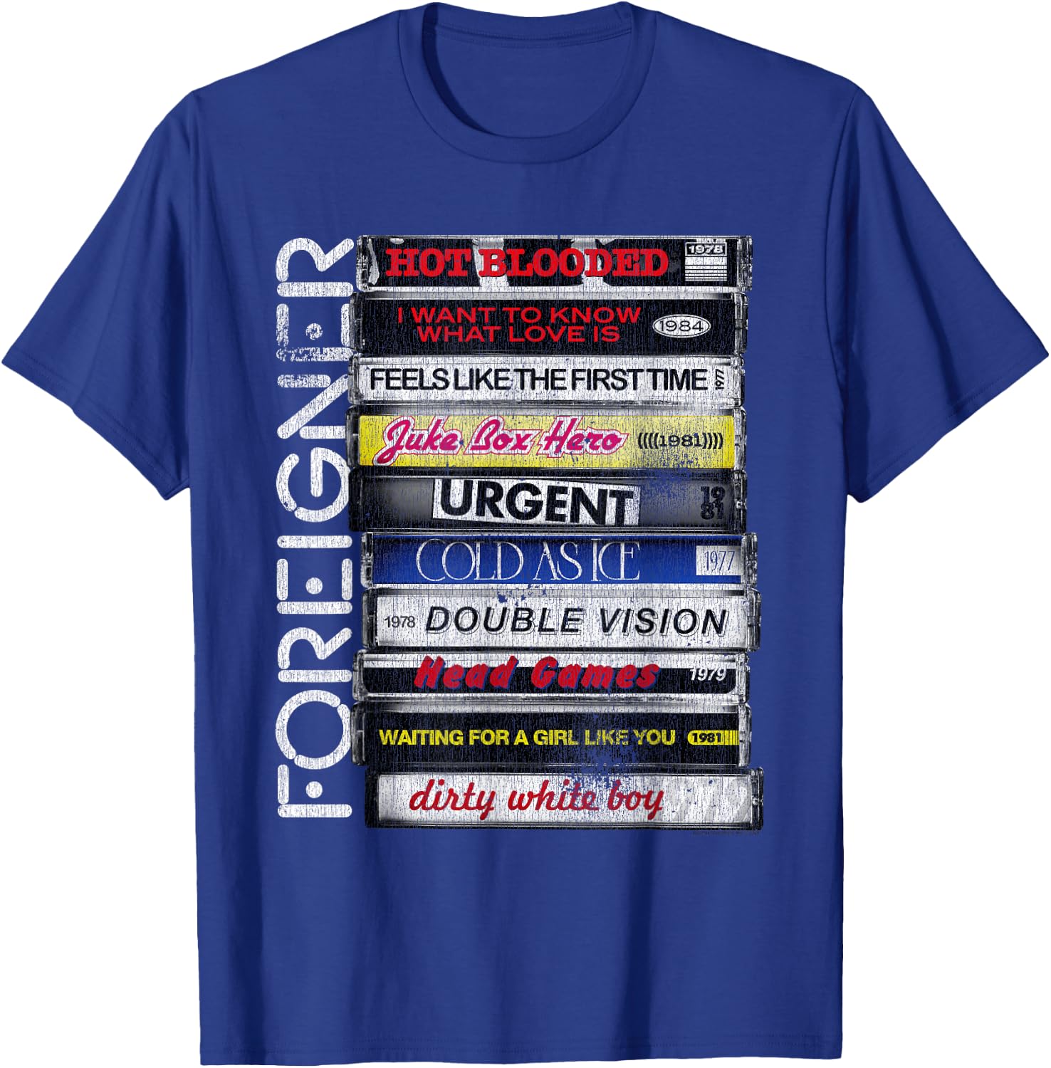 Ripple Junction x Foreigner Classic Hit Songs 80s Rock Band , grey, S T-Shirt - T-Shirt | Royal