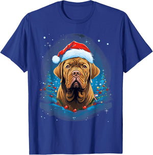 Xmas French Mastiff Dog Christmas Women Kids T-Shirt - T-Shirt | Royal