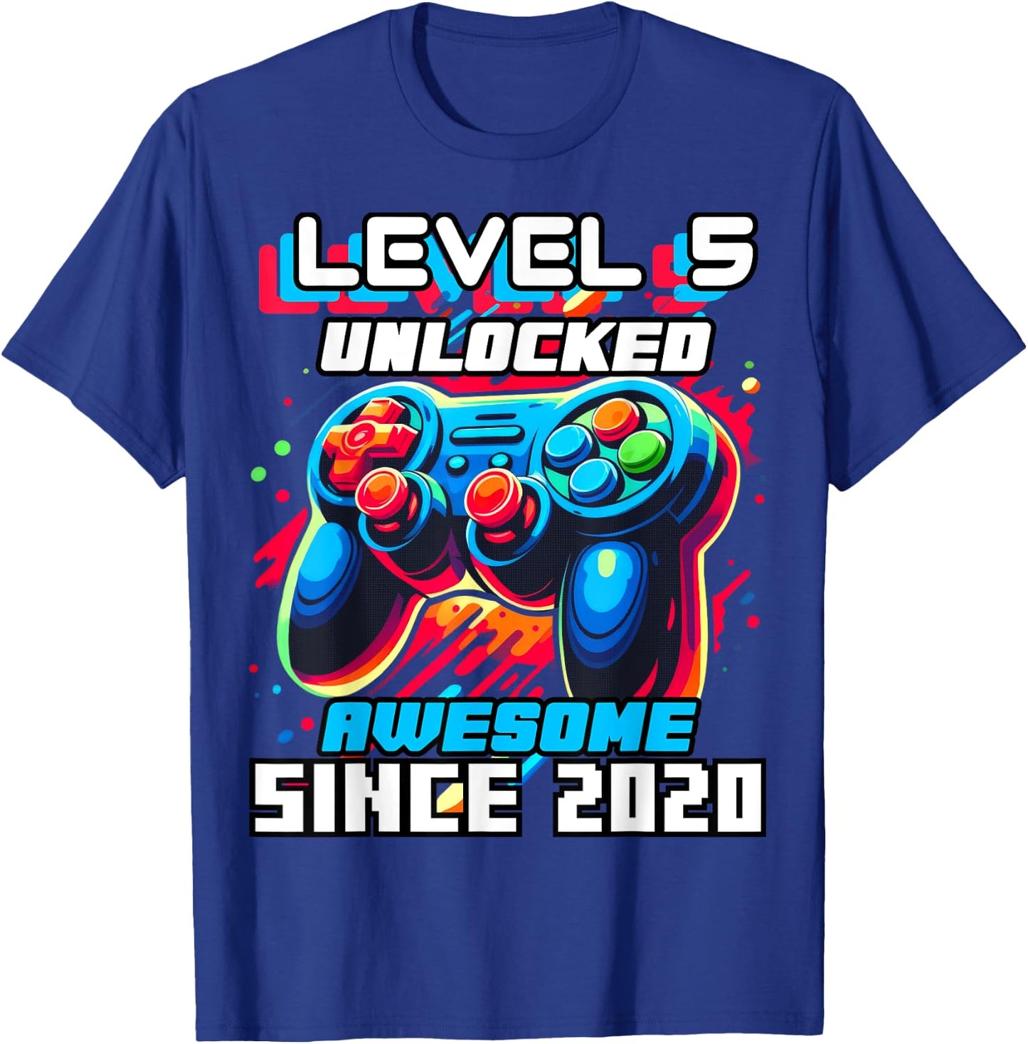 5th Birthday Boy Level 5 Gamer 5 Year Video Game Party T-Shirt - T-Shirt | Royal