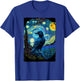 Raven Starry Night Style Painting, Van Gogh Crow Lover T-Shirt - T-Shirt | Royal