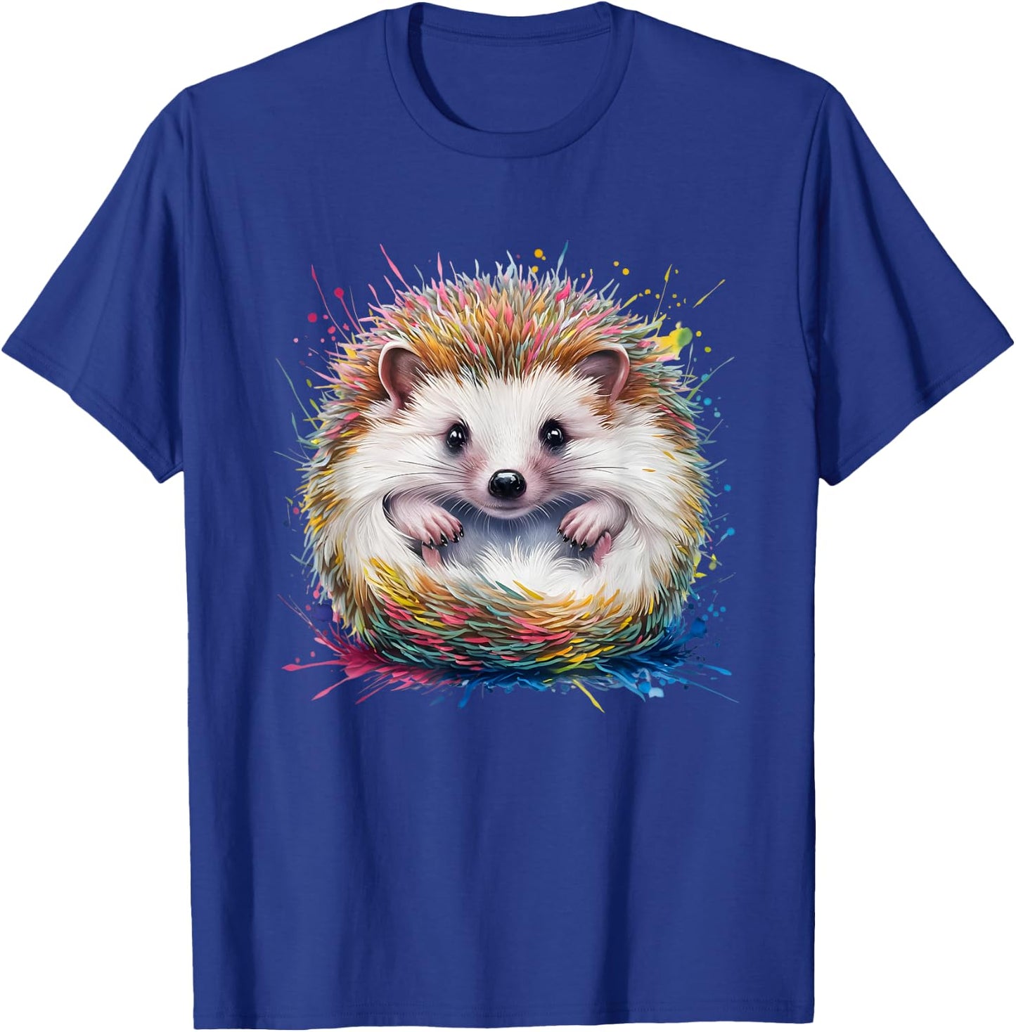 Hedgehog Men Woman Colorful Watercolor Hedgehog T-Shirt - T-Shirt | Royal