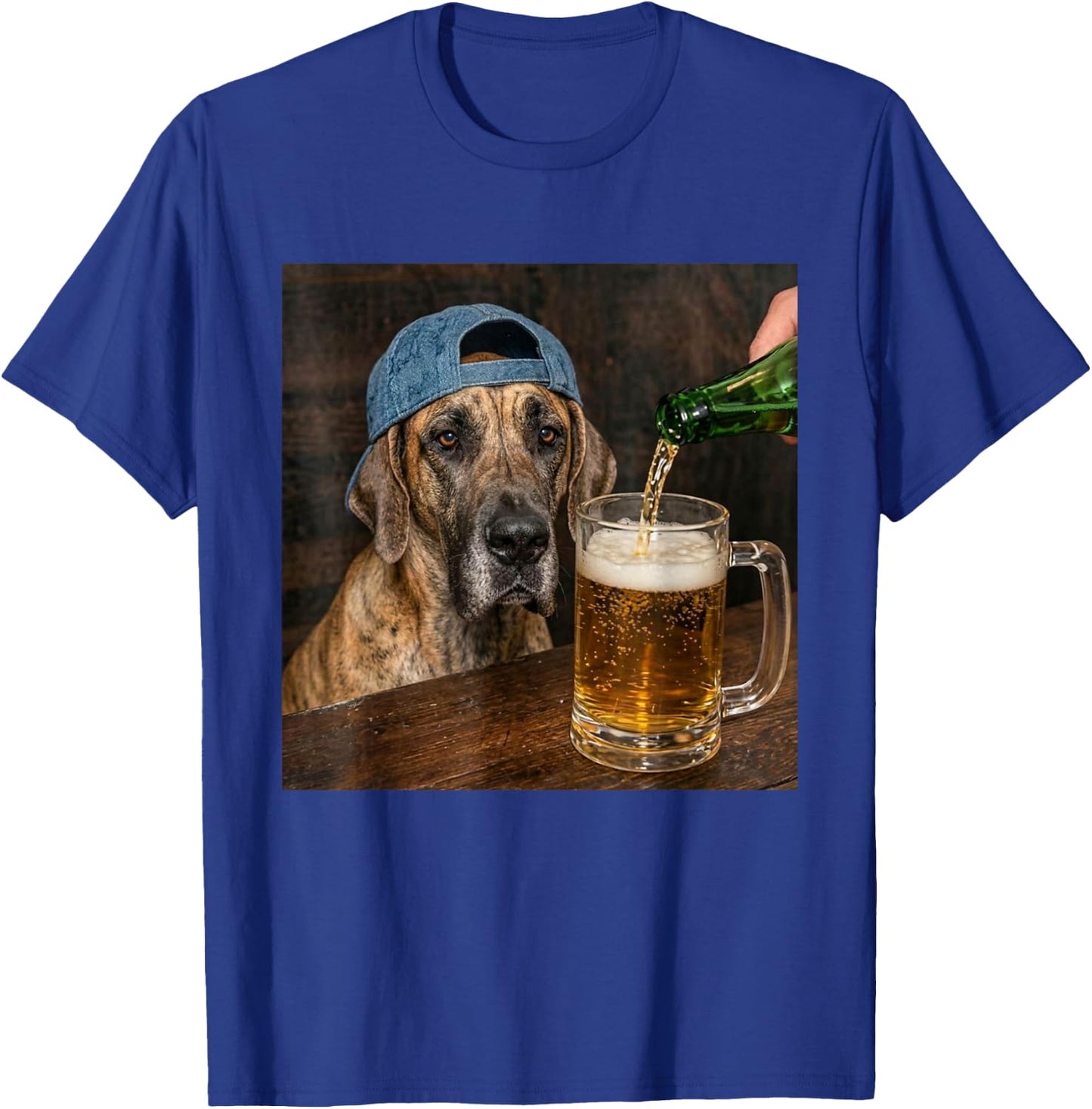 Great Dane Drinking Beer Funny Great Dane Dog Meme T-Shirt - T-Shirt | Royal