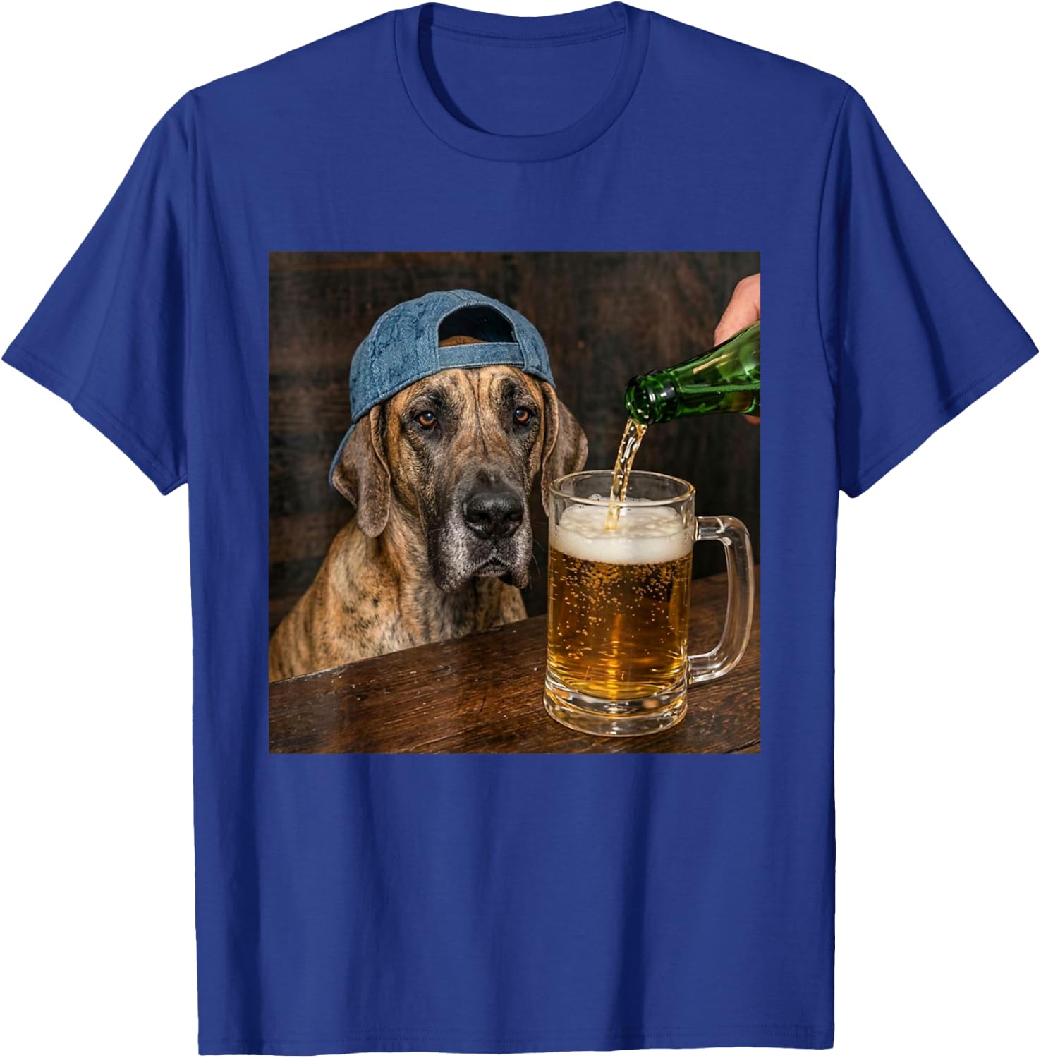 Great Dane Drinking Beer Funny Great Dane Dog Meme T-Shirt - T-Shirt | Royal