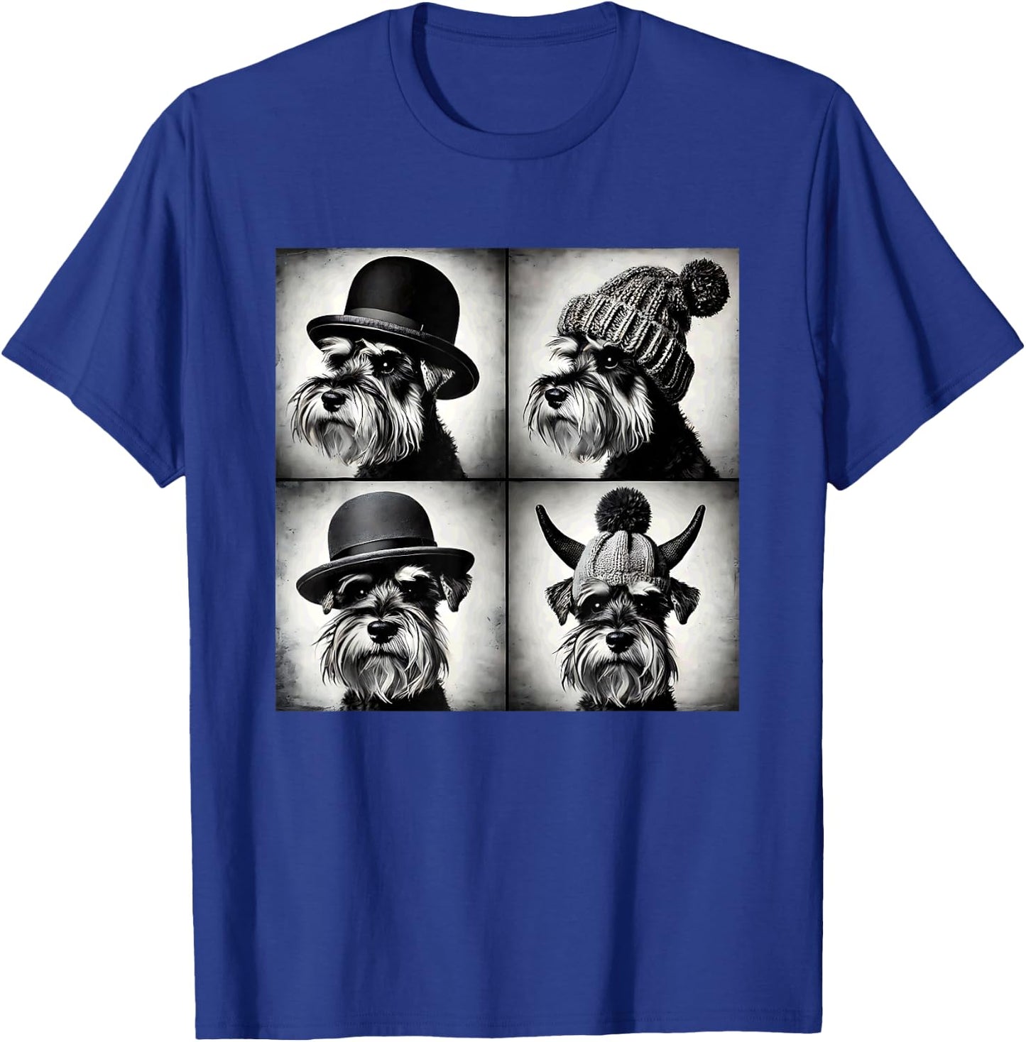 Mini Schnauzer Selfie Hats: Funny Cute Meme Art T-Shirt - T-Shirt | Royal