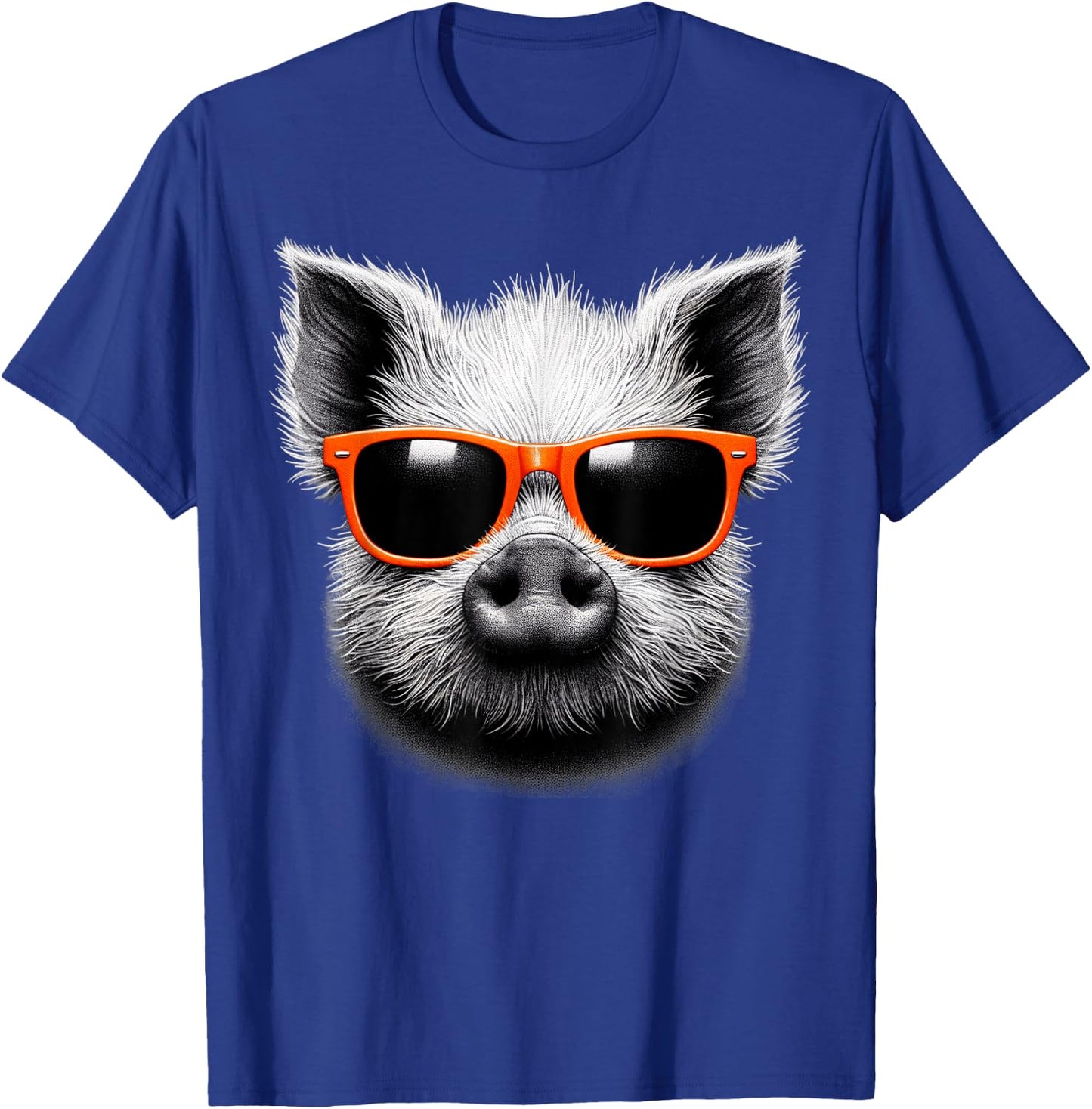 Cool Pig Wearing Sunglasses Graphic Art T-Shirt - T-Shirt | Royal