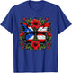 Puerto Rican Day | Puerto Rico Butterfly Flag Women and Girl T-Shirt - T-Shirt | Royal