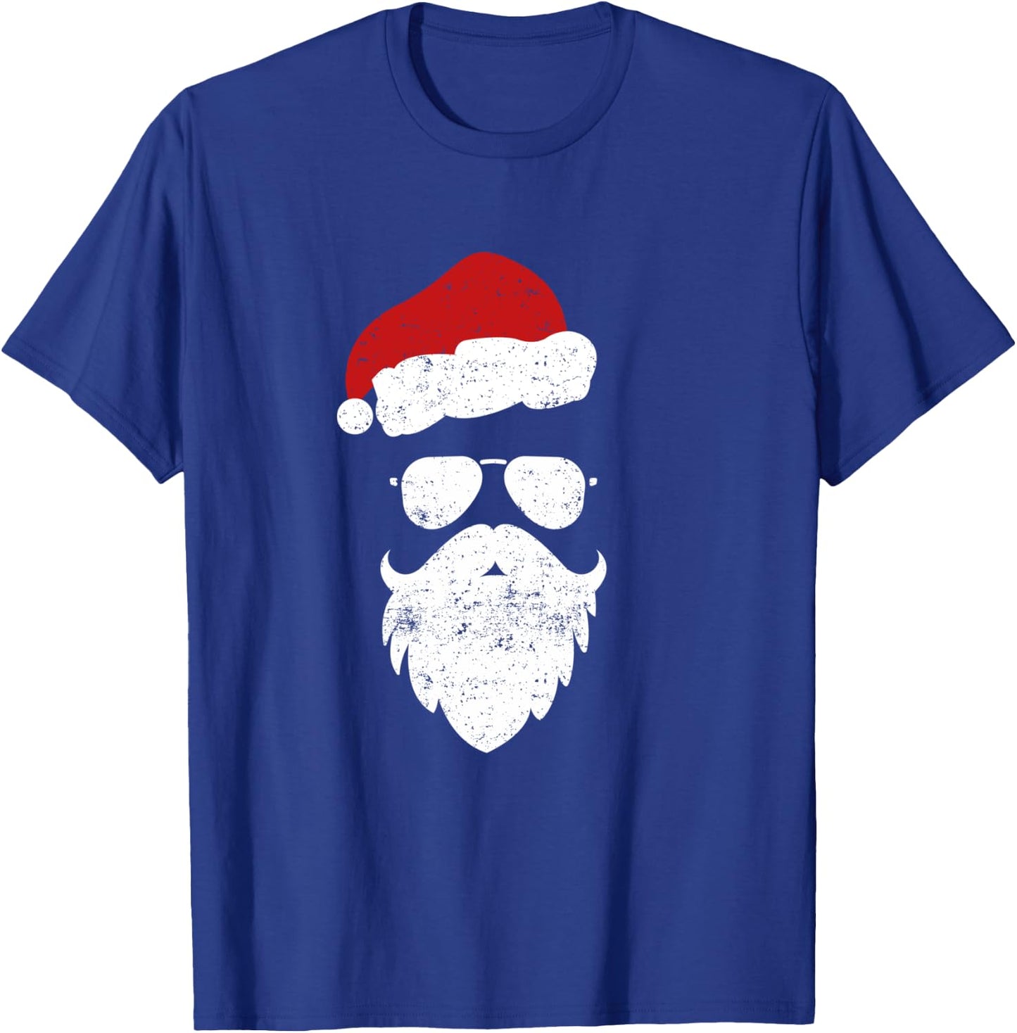 Hipster Santa Beard Aviator Sunglasses and Hat Shirt T-Shirt - T-Shirt | Royal