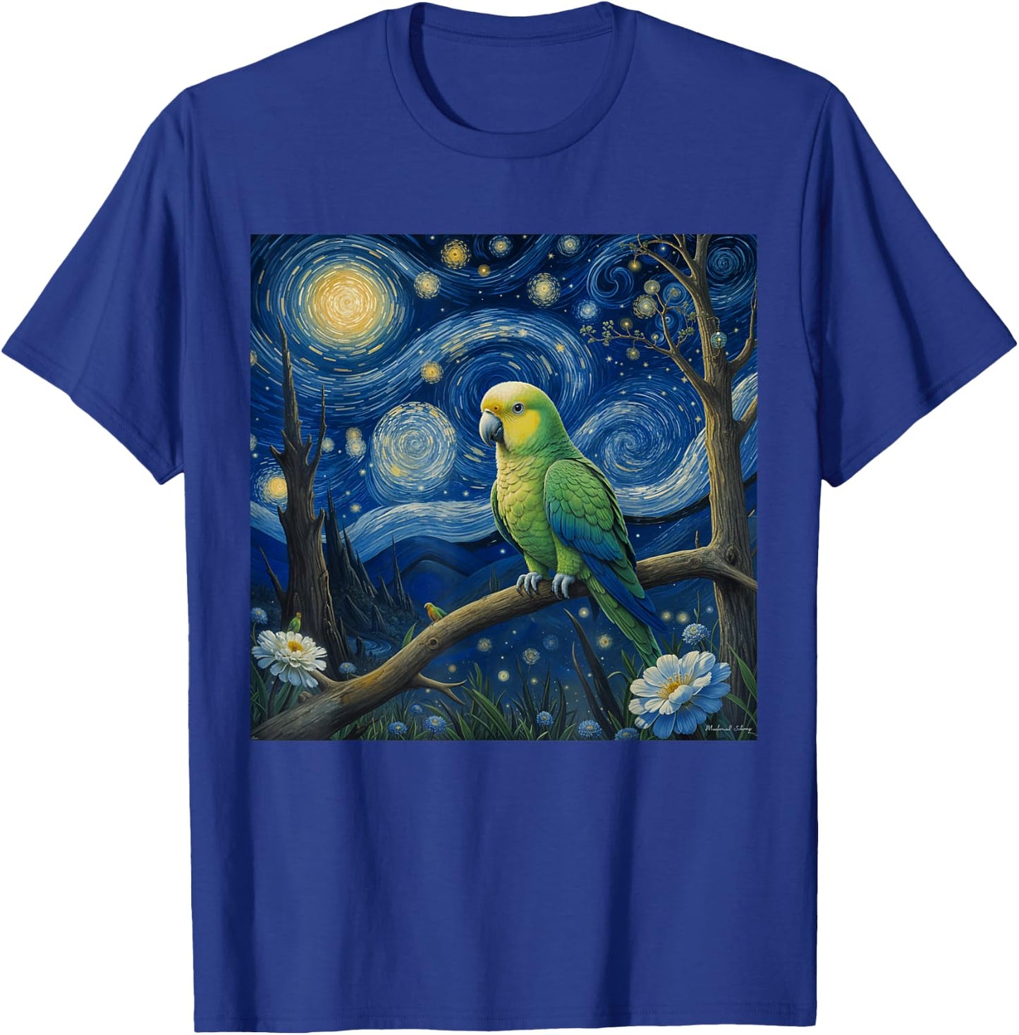 Quaker Parrot Starry Night Quaker Parrot T-Shirt - T-Shirt | Royal