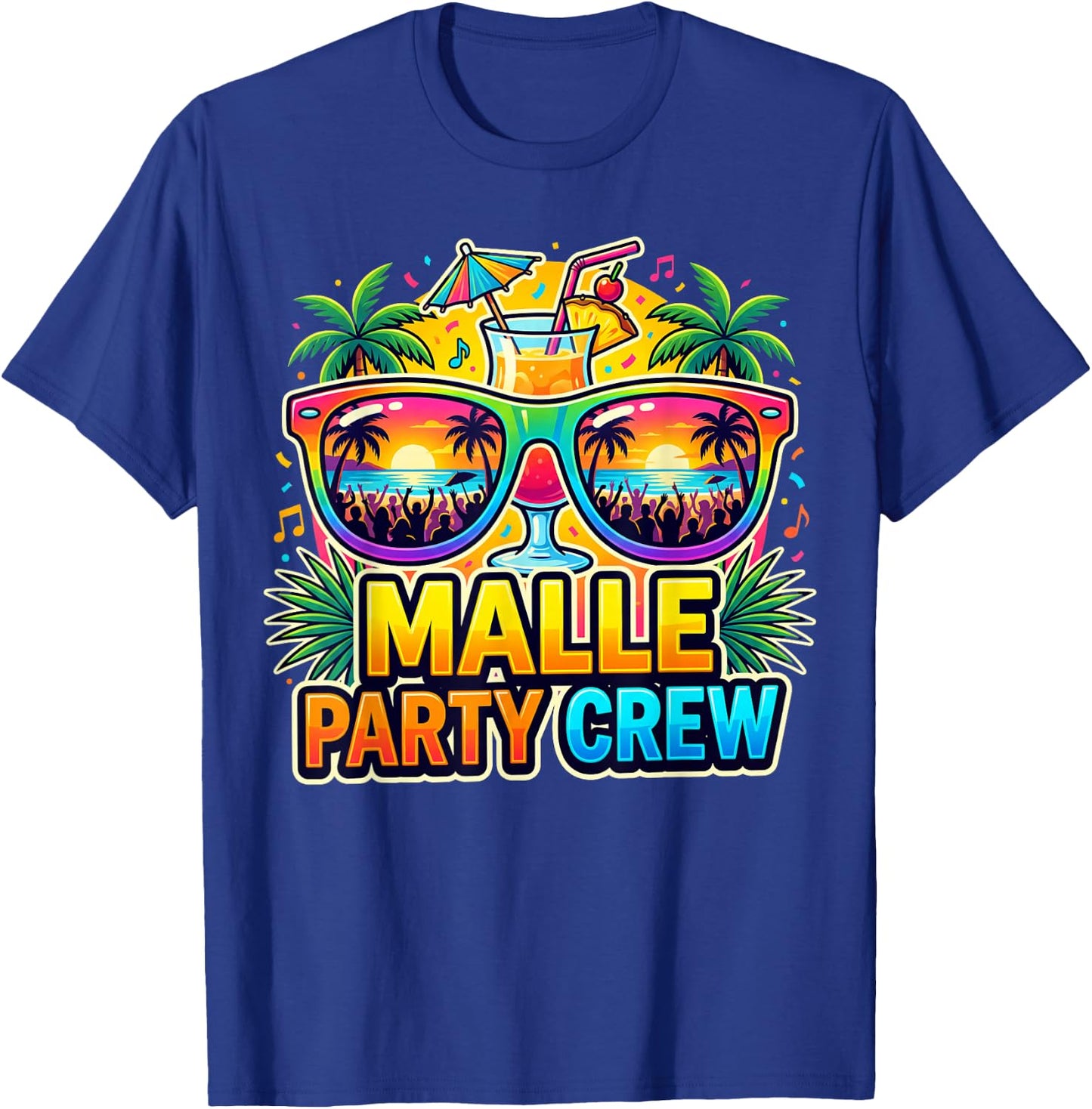 Malle Party Crew Mallorca Strand Urlaub T-Shirt - T-Shirt | Royal