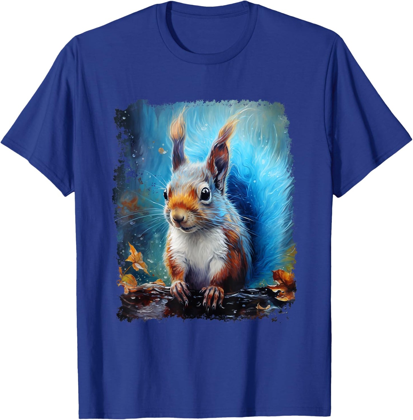 Pop Art Vintage Zoo Farm Animal Squirrel Blue T-Shirt - T-Shirt | Royal
