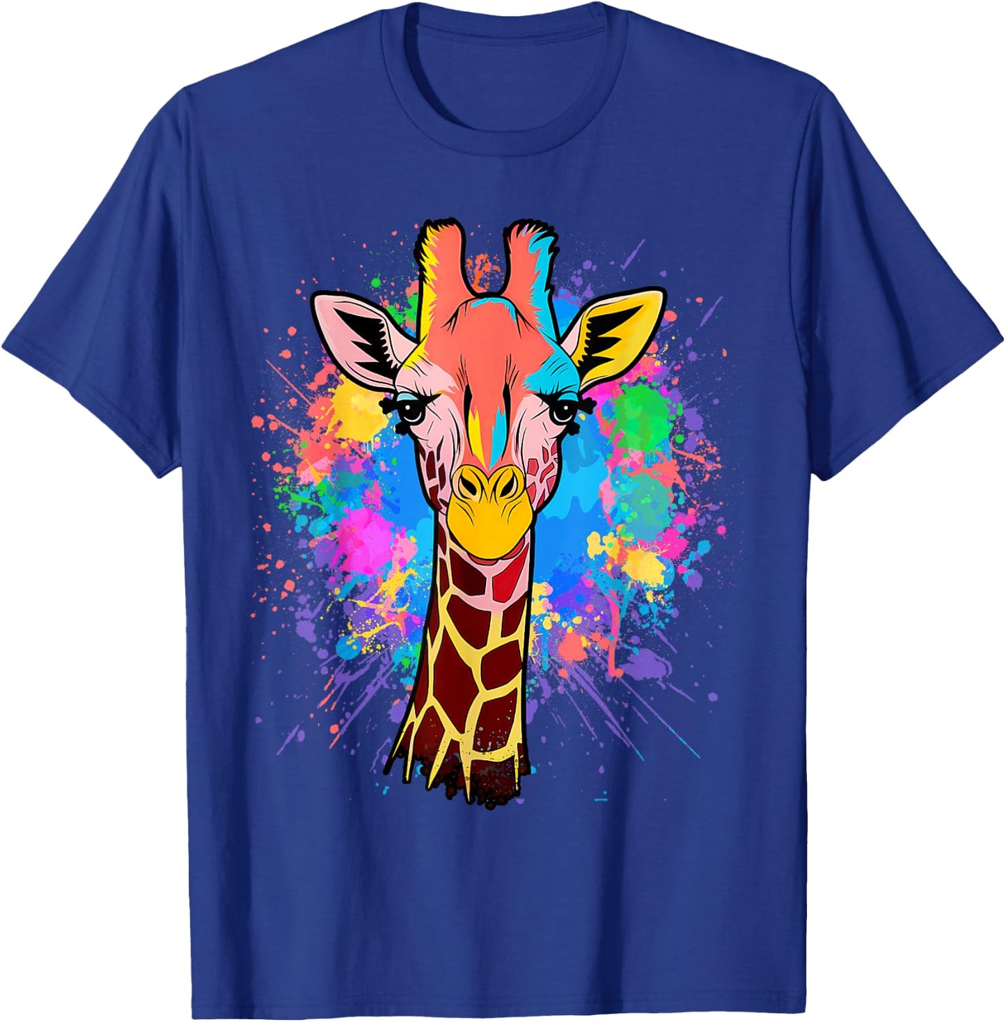 Giraffe Men Woman Colorful Watercolor Giraffe T-Shirt - T-Shirt | Royal