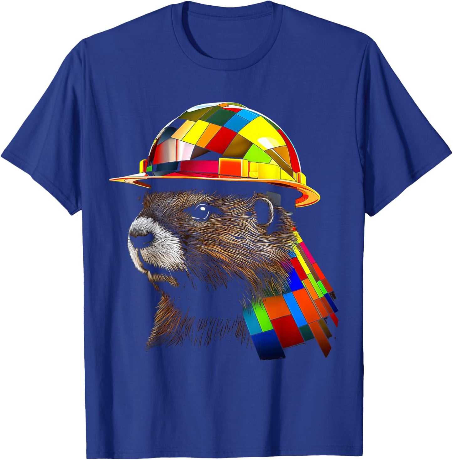 Beaver Polygon Art Colorful Graphic Motif Beaver T-Shirt - T-Shirt | Royal